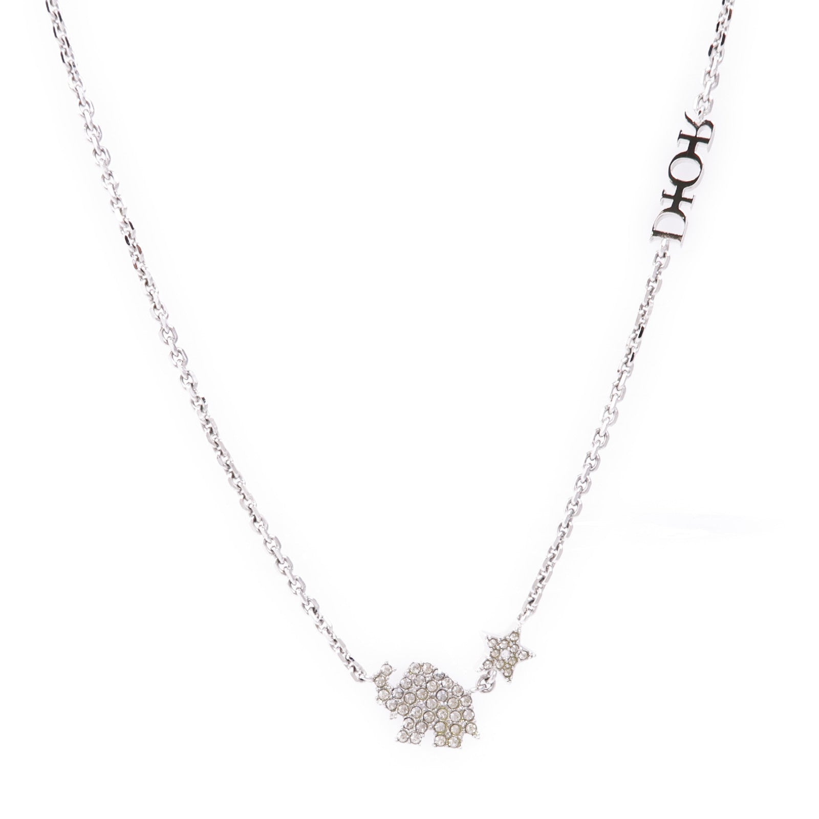 Dior CD Necklace Metal Silver