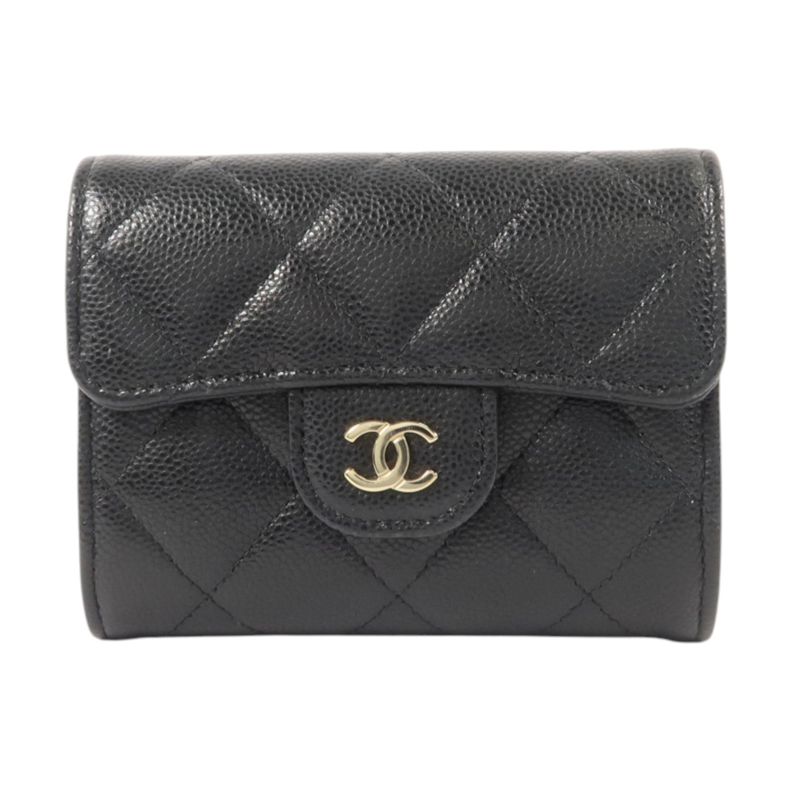 CHANEL 牛皮皮革Classic Small Flap Wallet金扣卡片套