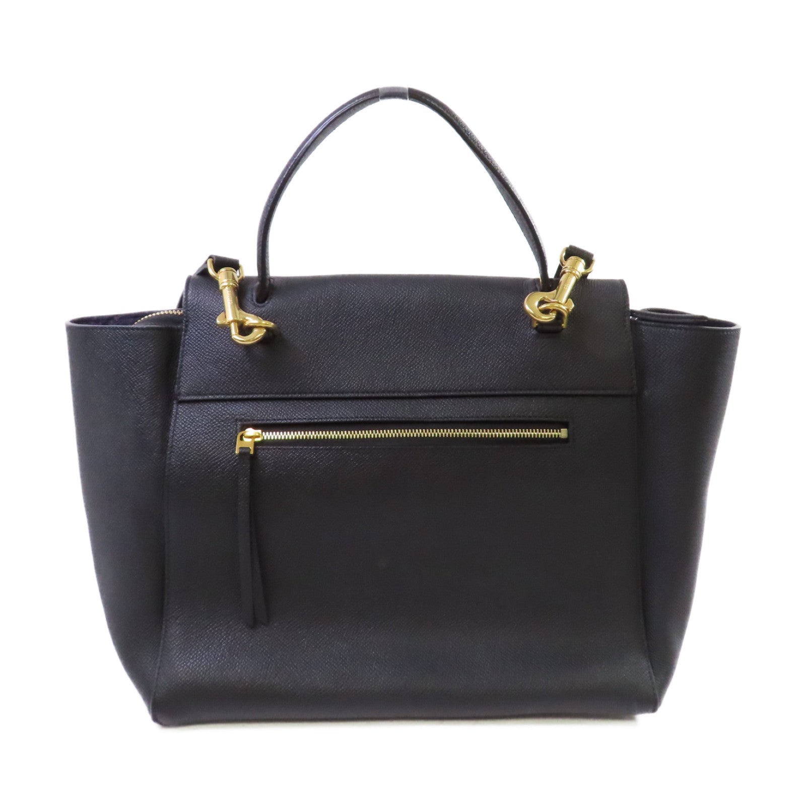 CELINE 牛皮皮革Belt Bag金扣手挽肩背兩用袋黑色