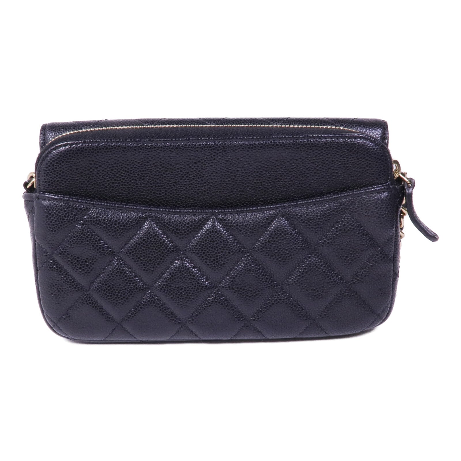 CHANEL 牛皮皮革Chain Shoulder金扣鏈帶肩背袋