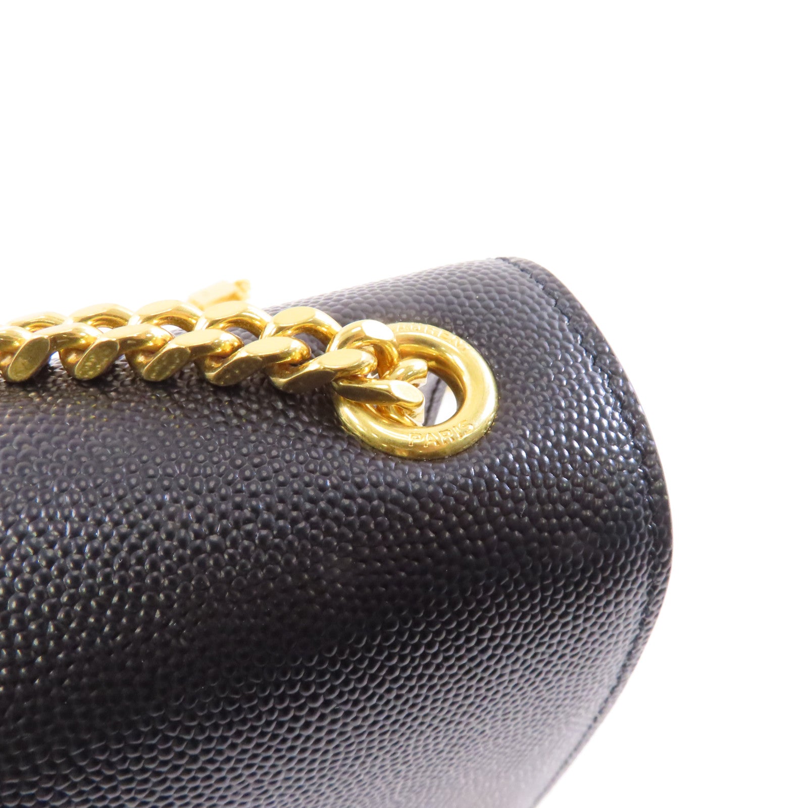 SAINT LAURENT 牛皮皮革Kate金扣鏈帶肩背袋黑色