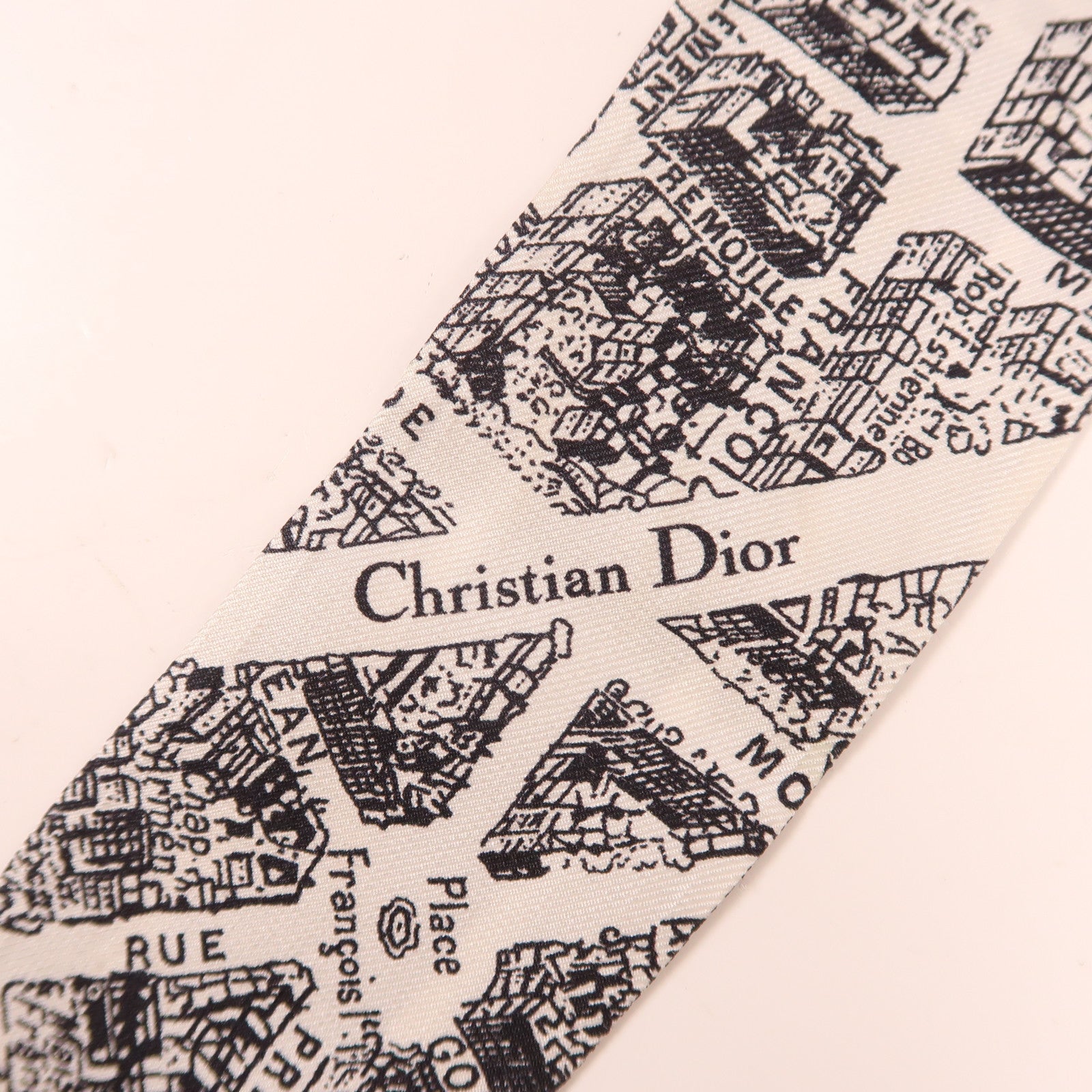 Dior 絲質Scarf絲巾白色/黑色