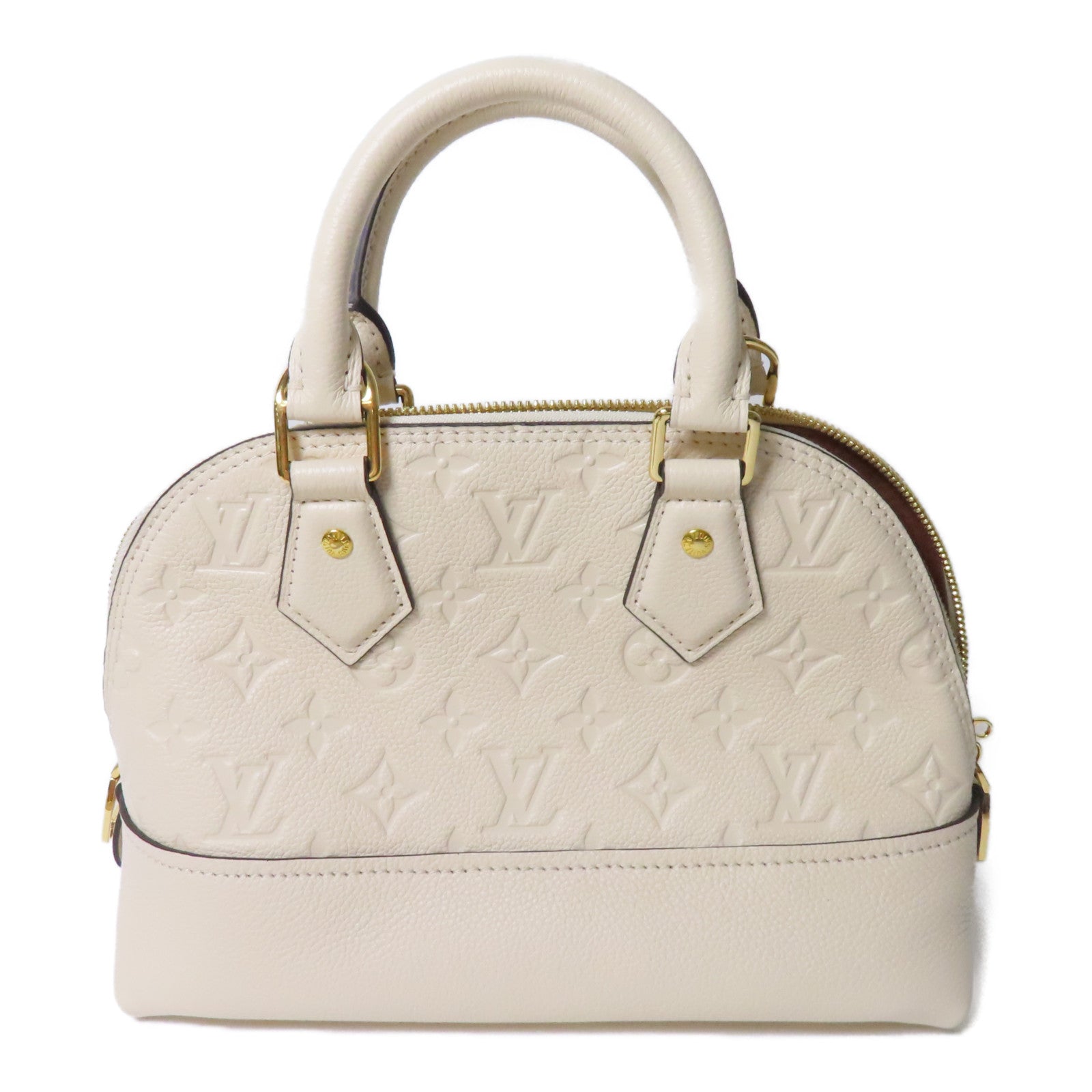 LOUIS VUITTON Monogram Empreinte Neo Alma BB金扣手挽肩背兩用袋米色