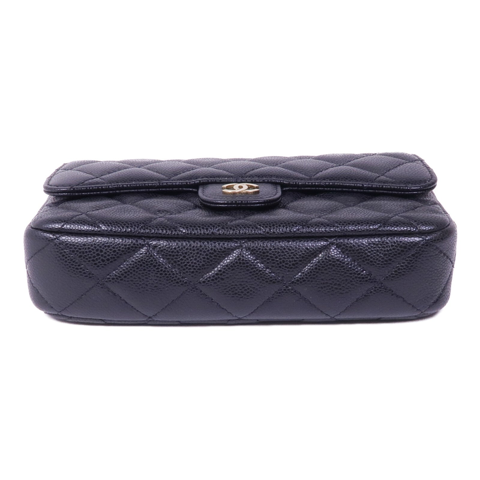 CHANEL 牛皮皮革Chain Shoulder金扣鏈帶肩背袋