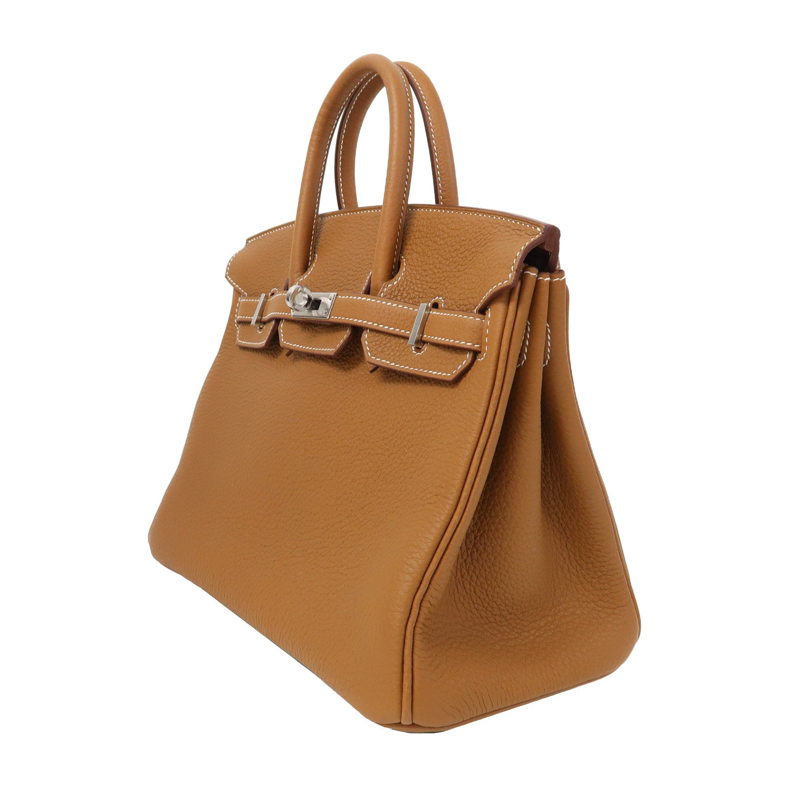 HERMES Togo皮革Birkin 25銀扣手挽袋經典駝色