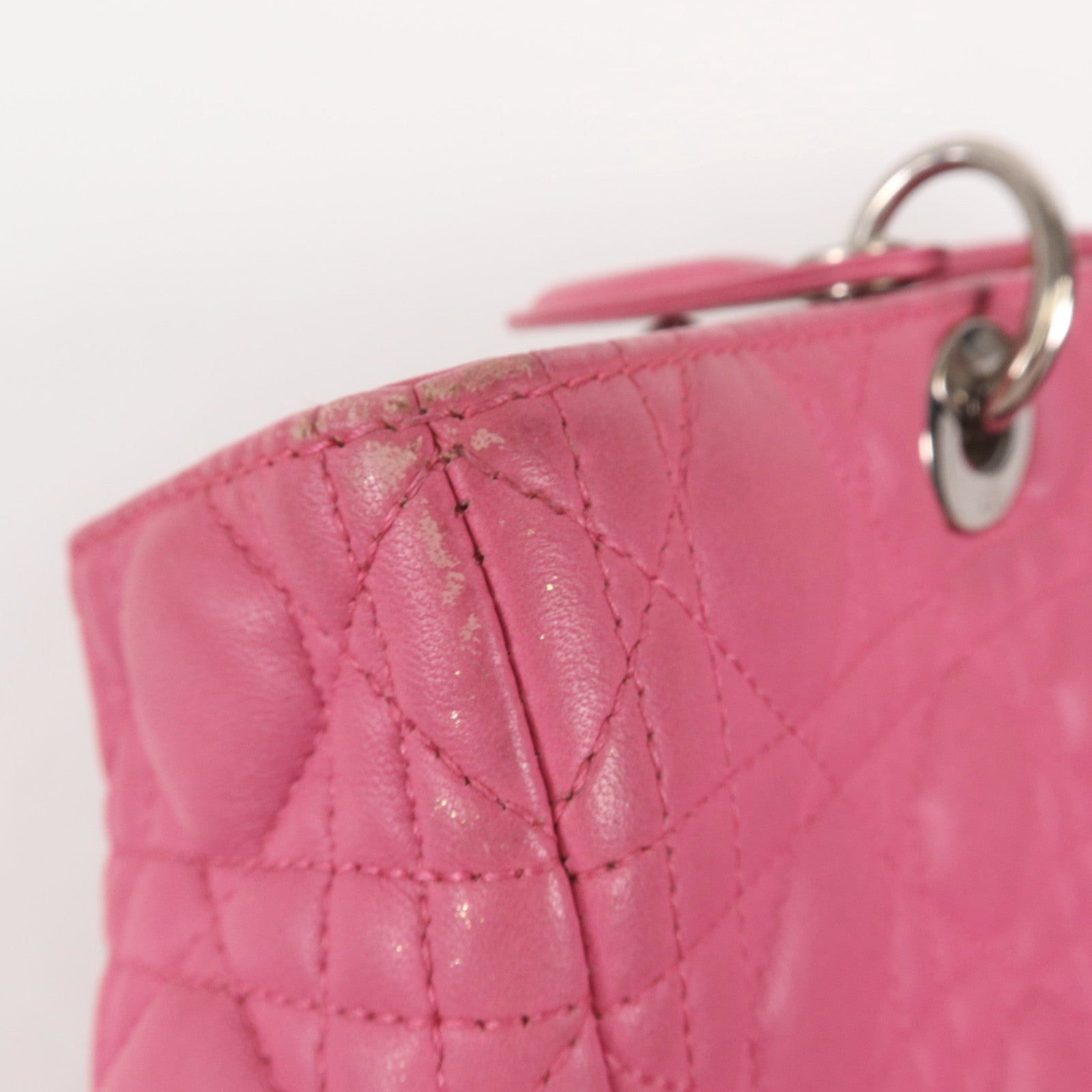 Dior 羊皮皮革Lady Dior銀扣手挽袋