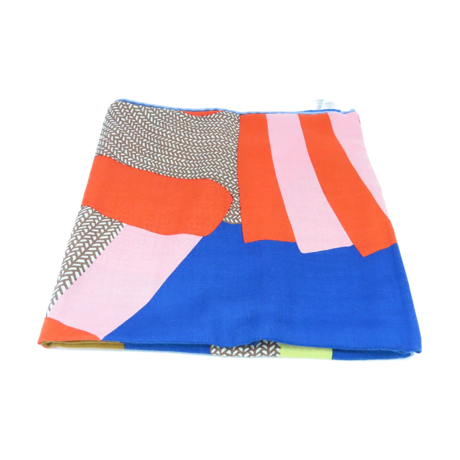 HERMES 【激減優惠】絲質羊絨Mon Premier Galop Shawl 140絲巾彩色/藍色