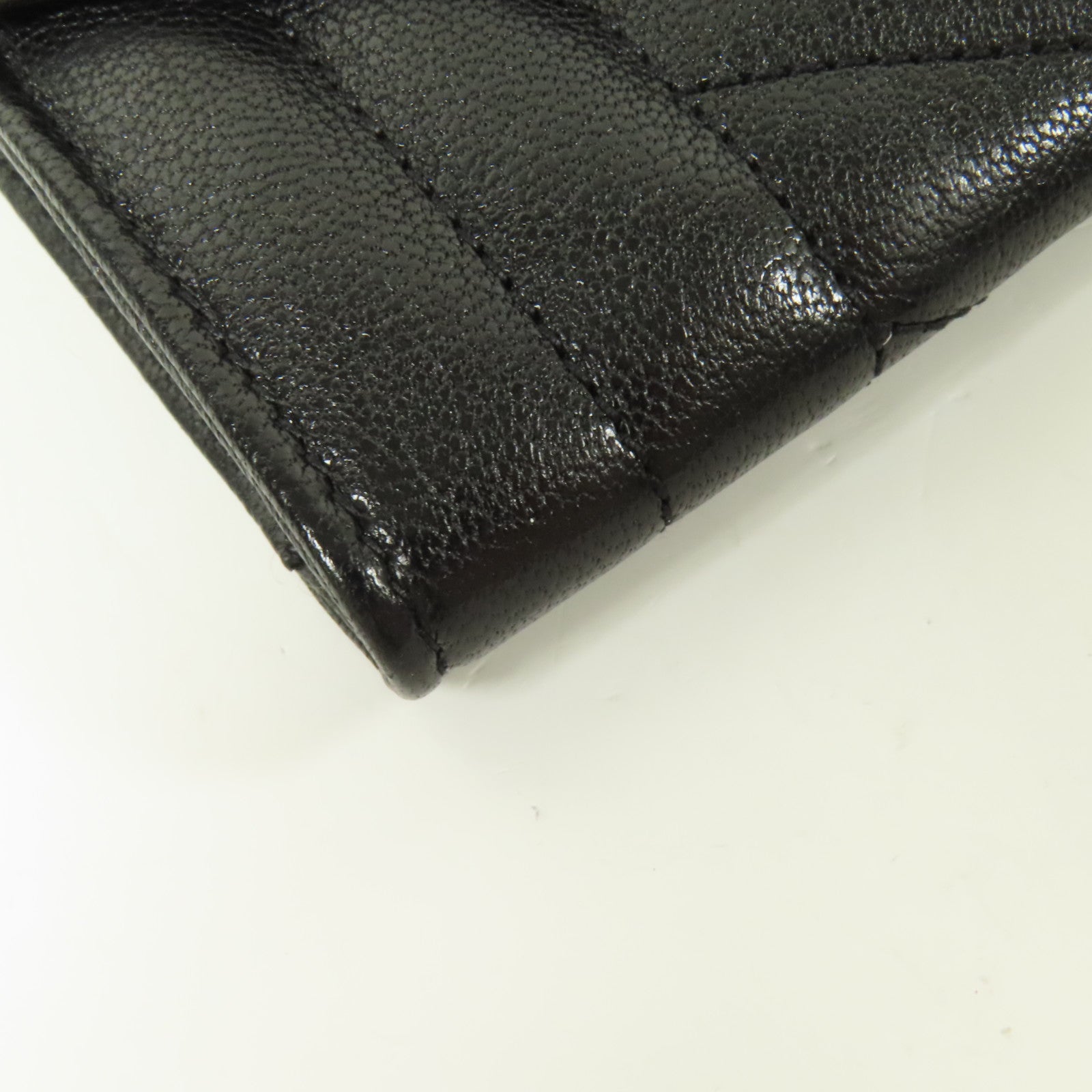 YVES SAINT LAURENT 牛皮皮革Bifold Wallet銀扣錢包