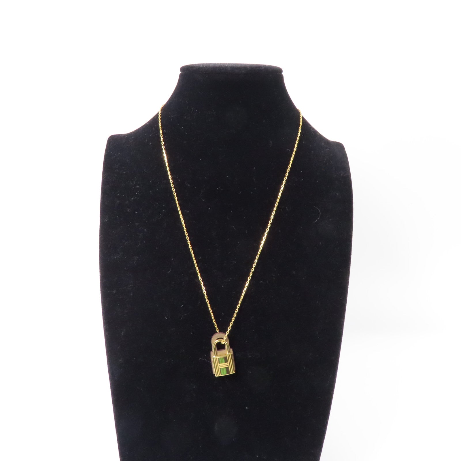 HERMES 金屬/Swift皮革O'Kelly Necklace項鍊啡色/金色