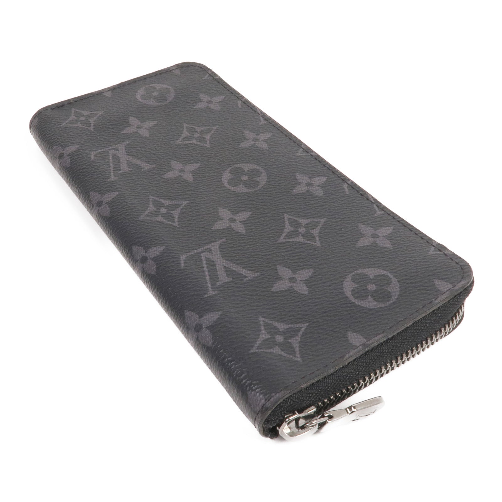 LOUIS VUITTON Monogram Eclipse Zippy Wallet Vertical銀扣長錢包