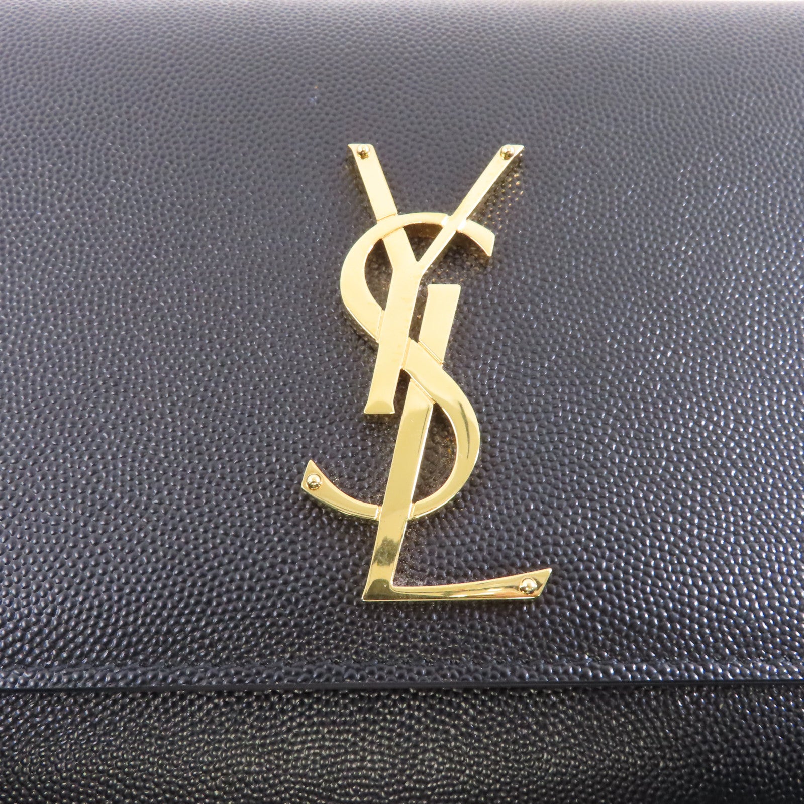 SAINT LAURENT 牛皮皮革Kate金扣鏈帶肩背袋黑色