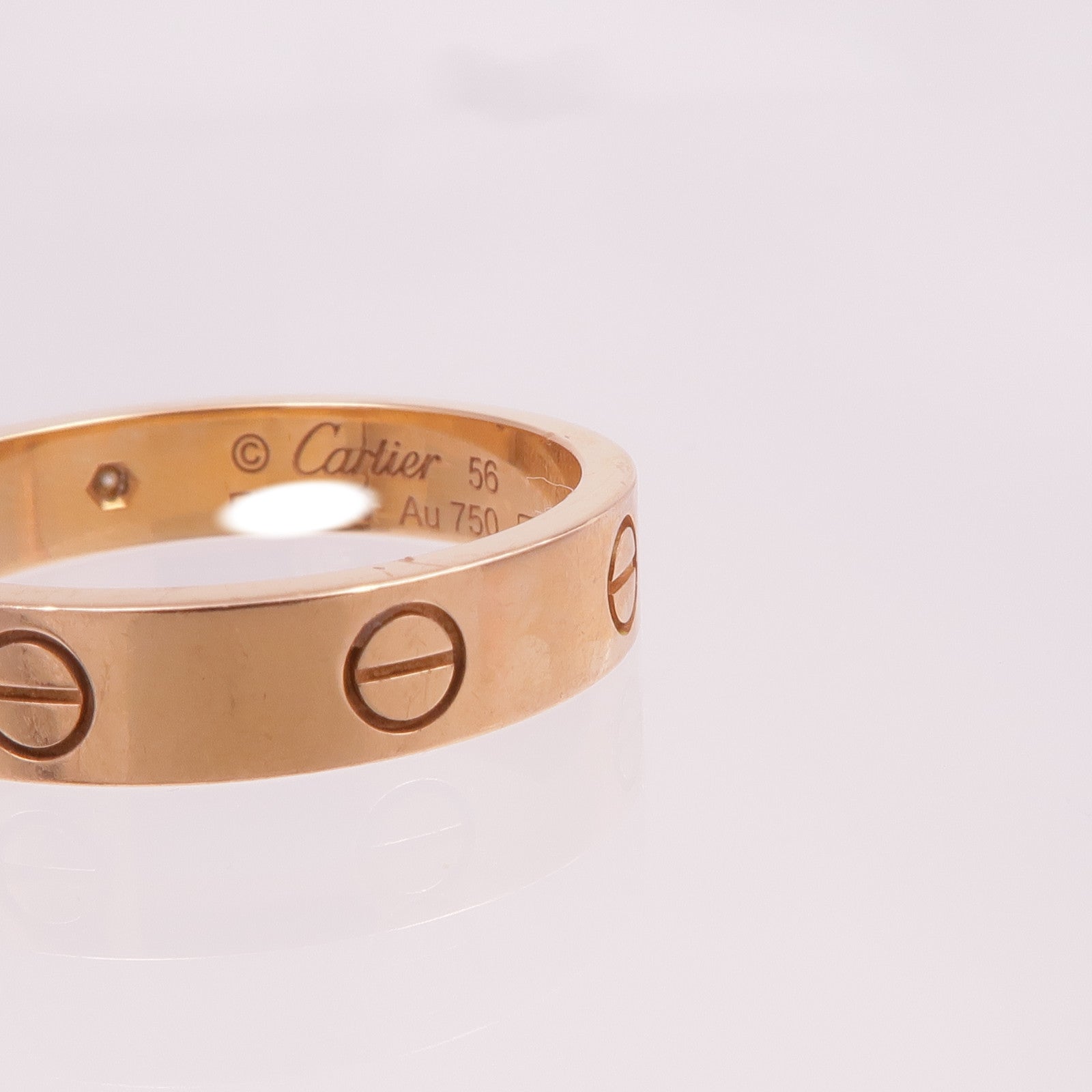 CARTIER 18K玫瑰金Love Ring鑽石戒指Cartier#56/US#7.5