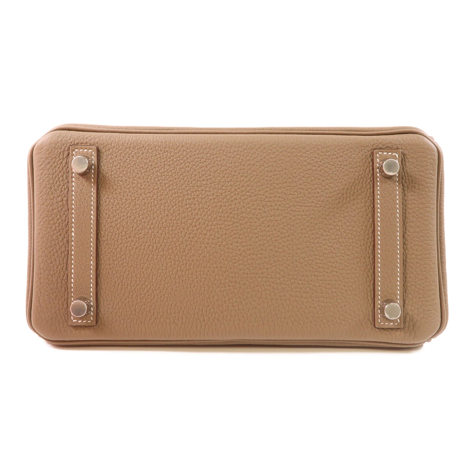 HERMES 【激減優惠】Togo皮革Birkin 25銀扣手挽袋Etoupe