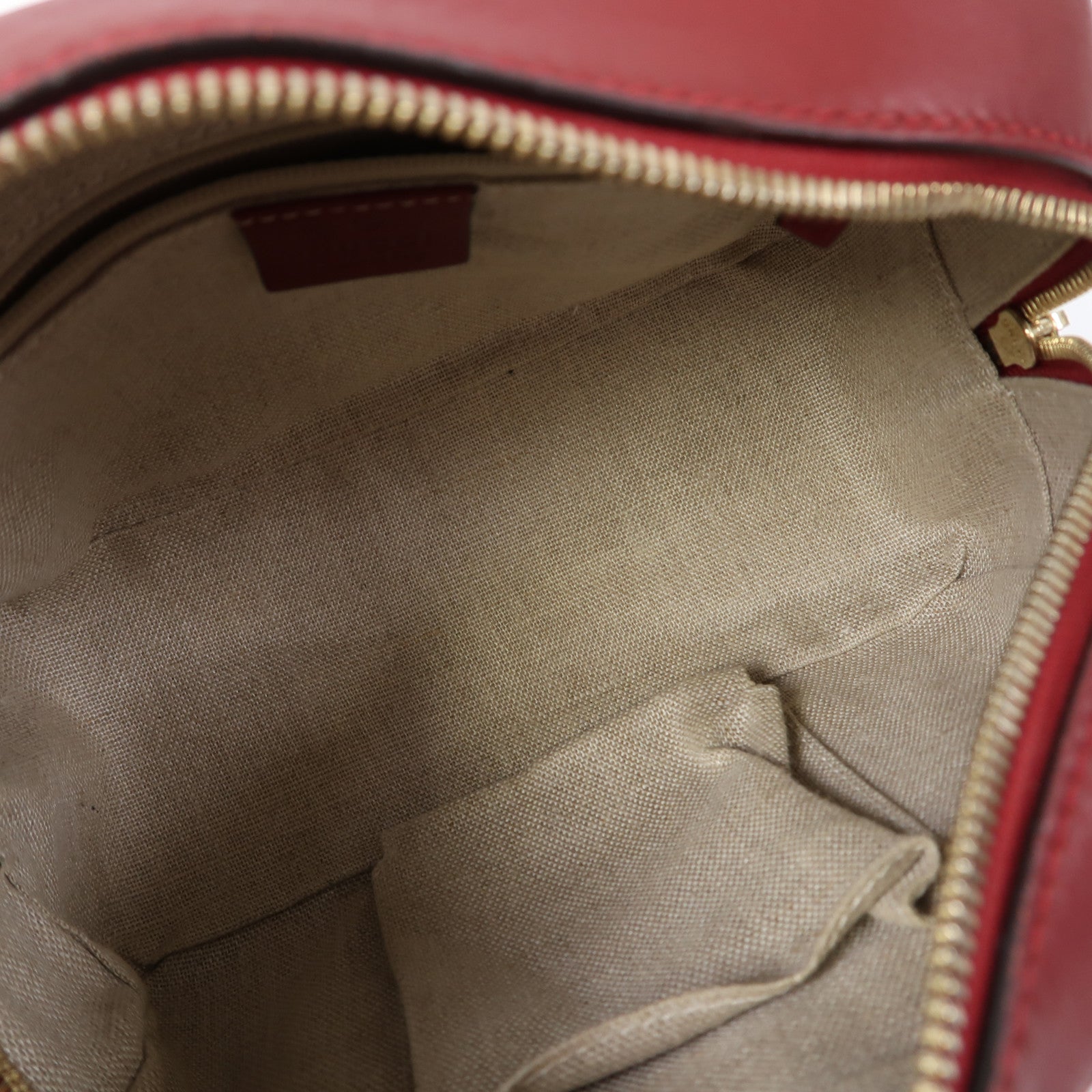 GUCCI 牛皮皮革Shoulder Bag金扣手挽肩背兩用袋紅色