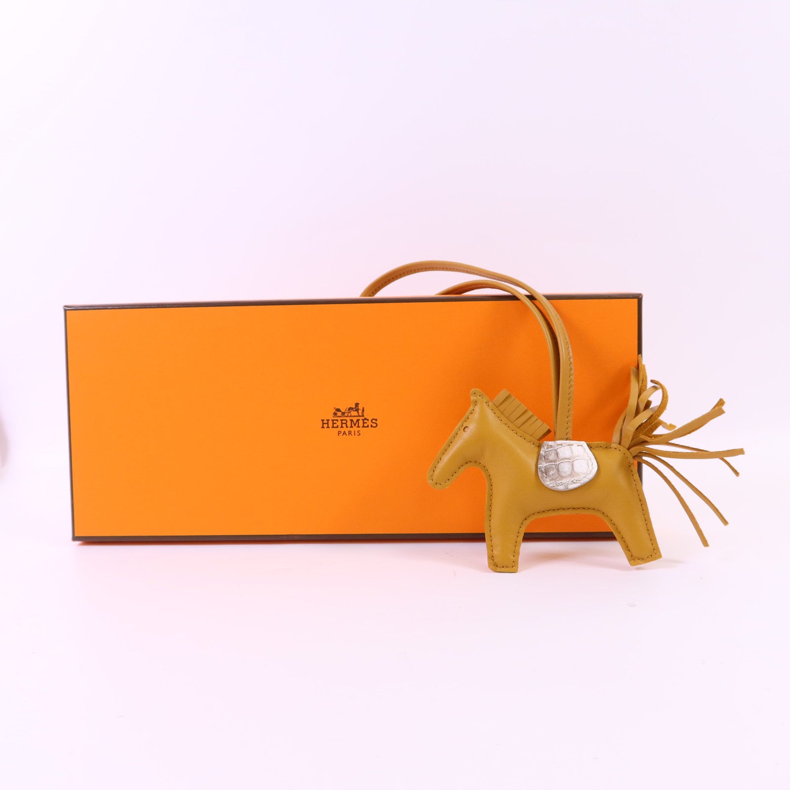 HERMES Milo/Alligator皮革Rodeo PM掛飾