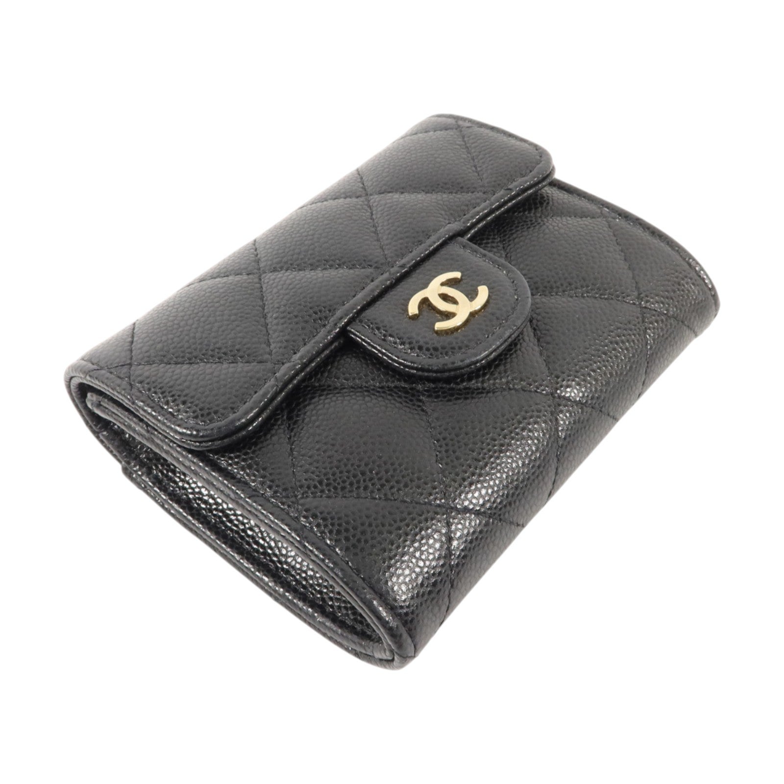 CHANEL 牛皮皮革Classic Small Flap Wallet金扣卡片套
