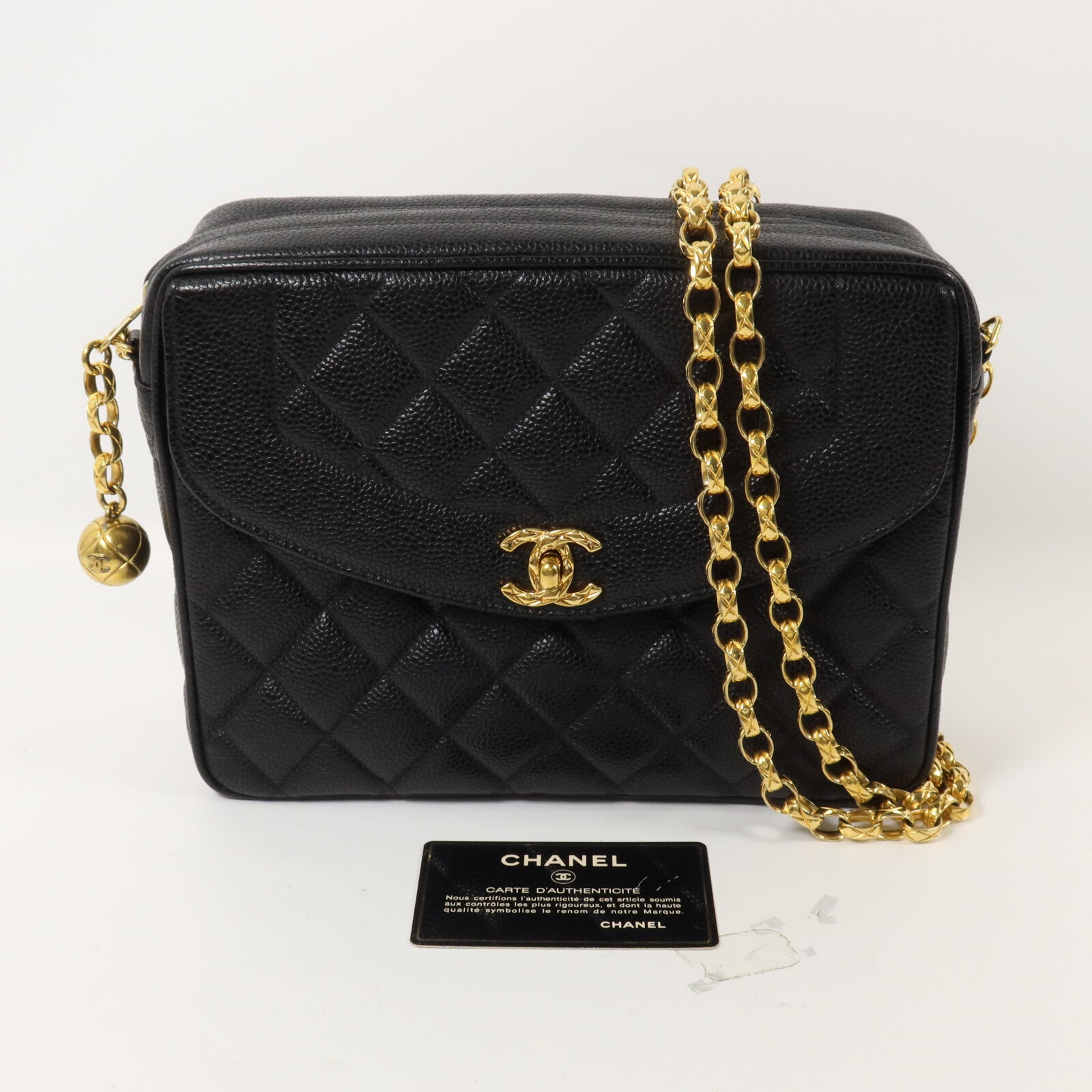 CHANEL 牛皮皮革Vintage Chain Shoulder鏈帶肩背袋