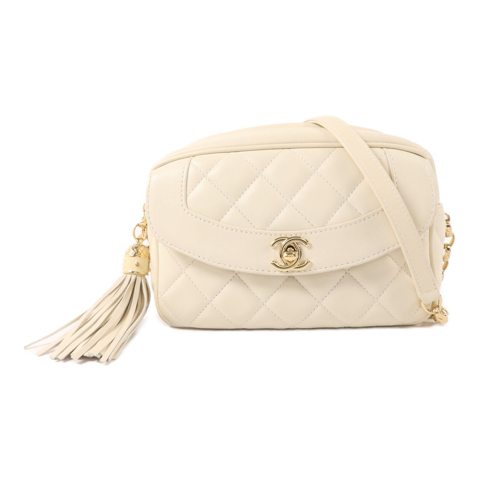 CHANEL 羊皮皮革Camera Bag鏈帶肩背袋