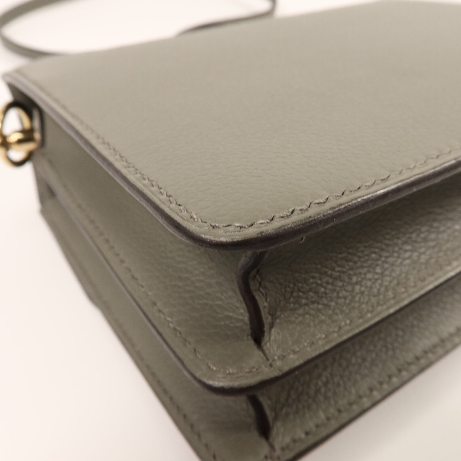 HERMES Evercolor皮革Roulis Mini肩背袋Gris Meyer