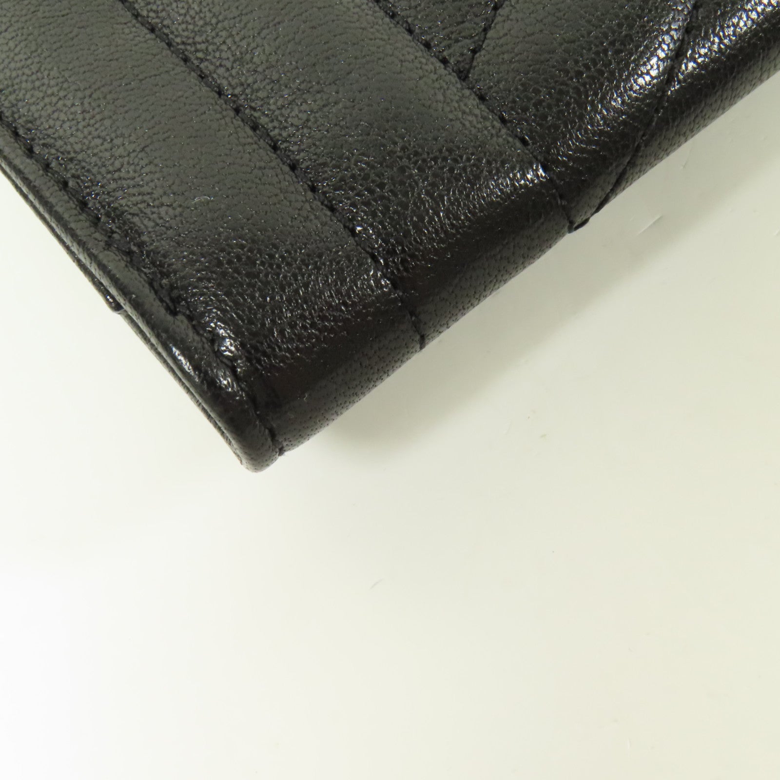 YVES SAINT LAURENT 牛皮皮革Bifold Wallet銀扣錢包