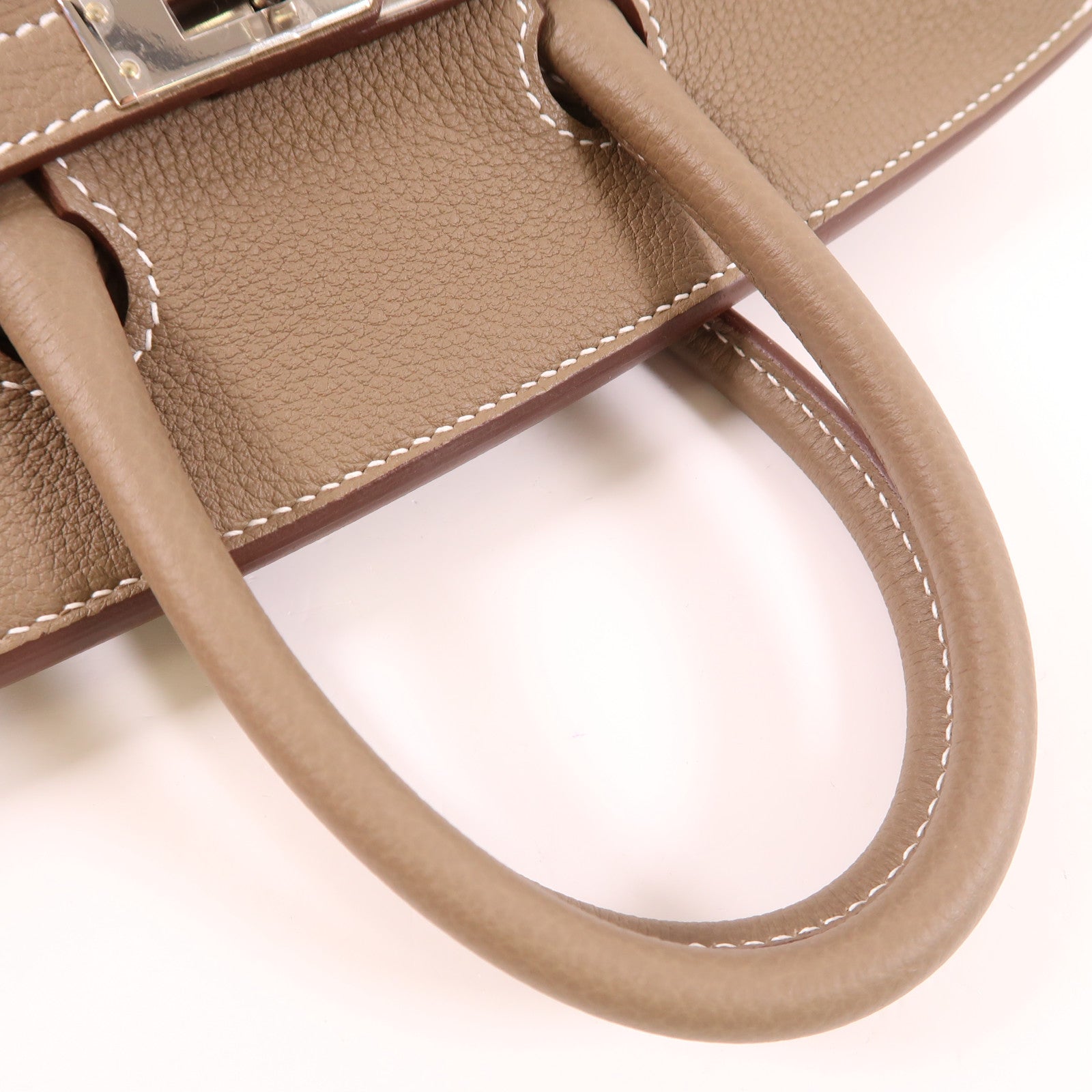 HERMES 【激減優惠】Togo皮革Birkin 25銀扣手挽袋Etoupe