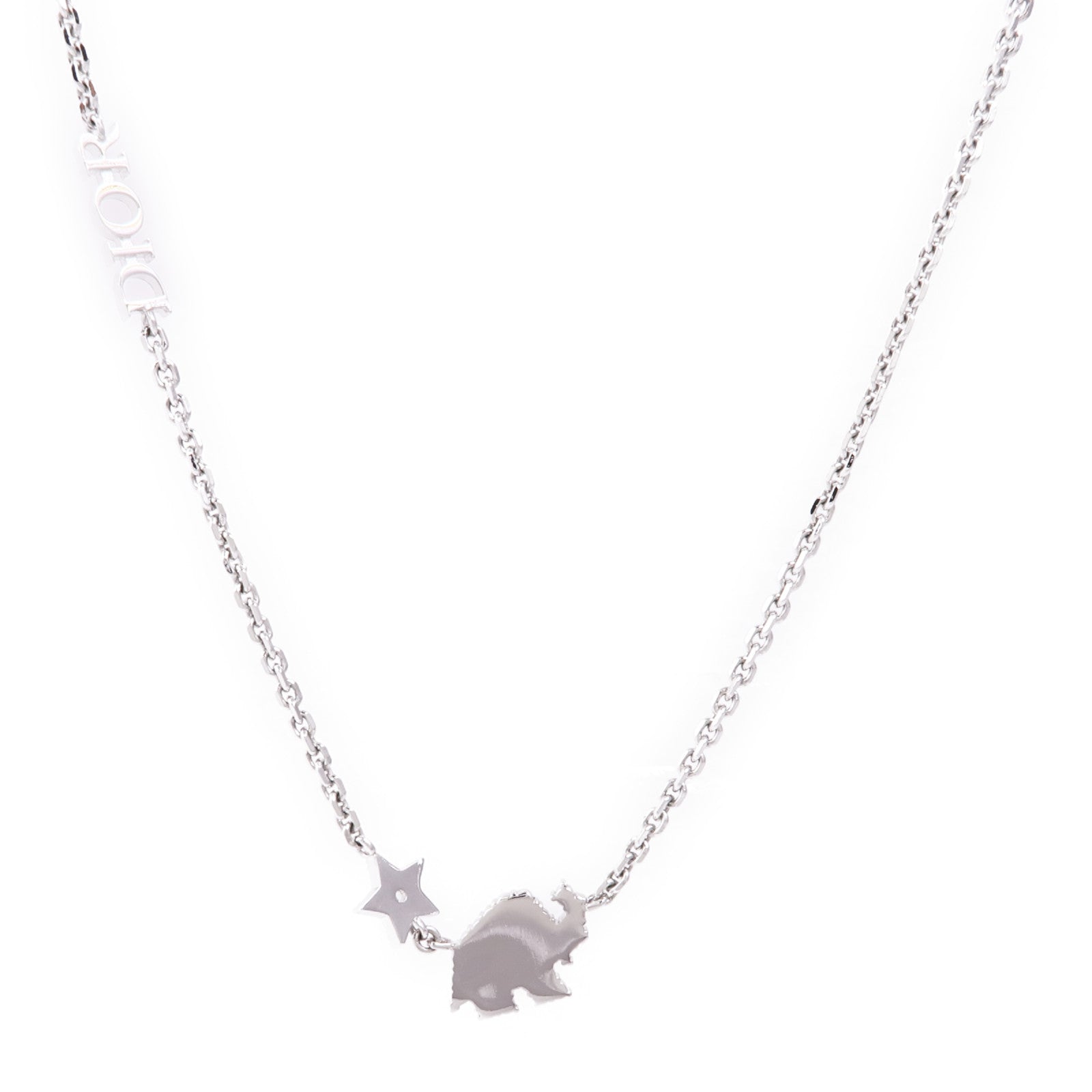 Dior CD Necklace Metal Silver
