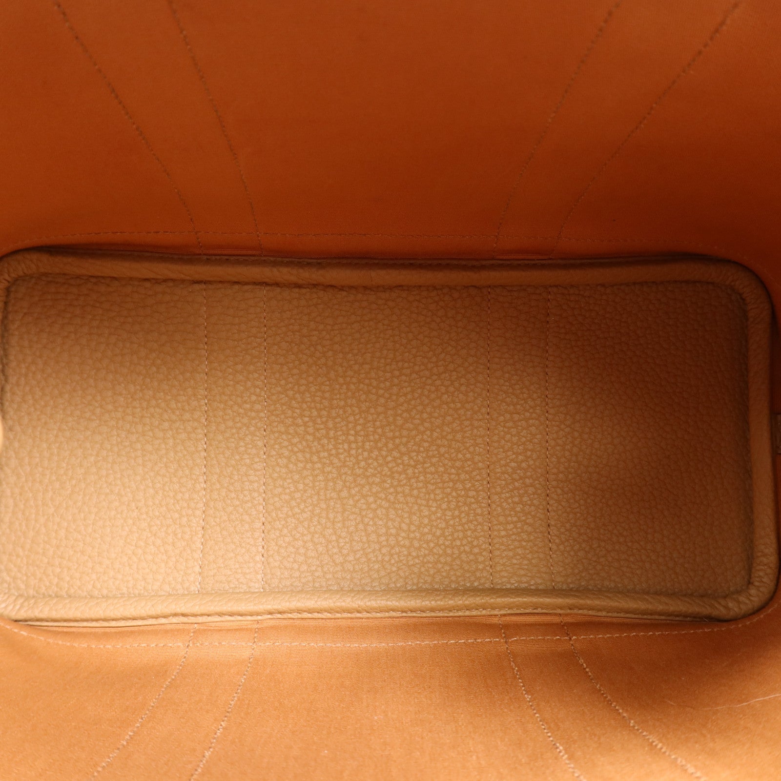 HERMES 帆布Garden Party TPM銀扣手挽袋Etoupe/Chai