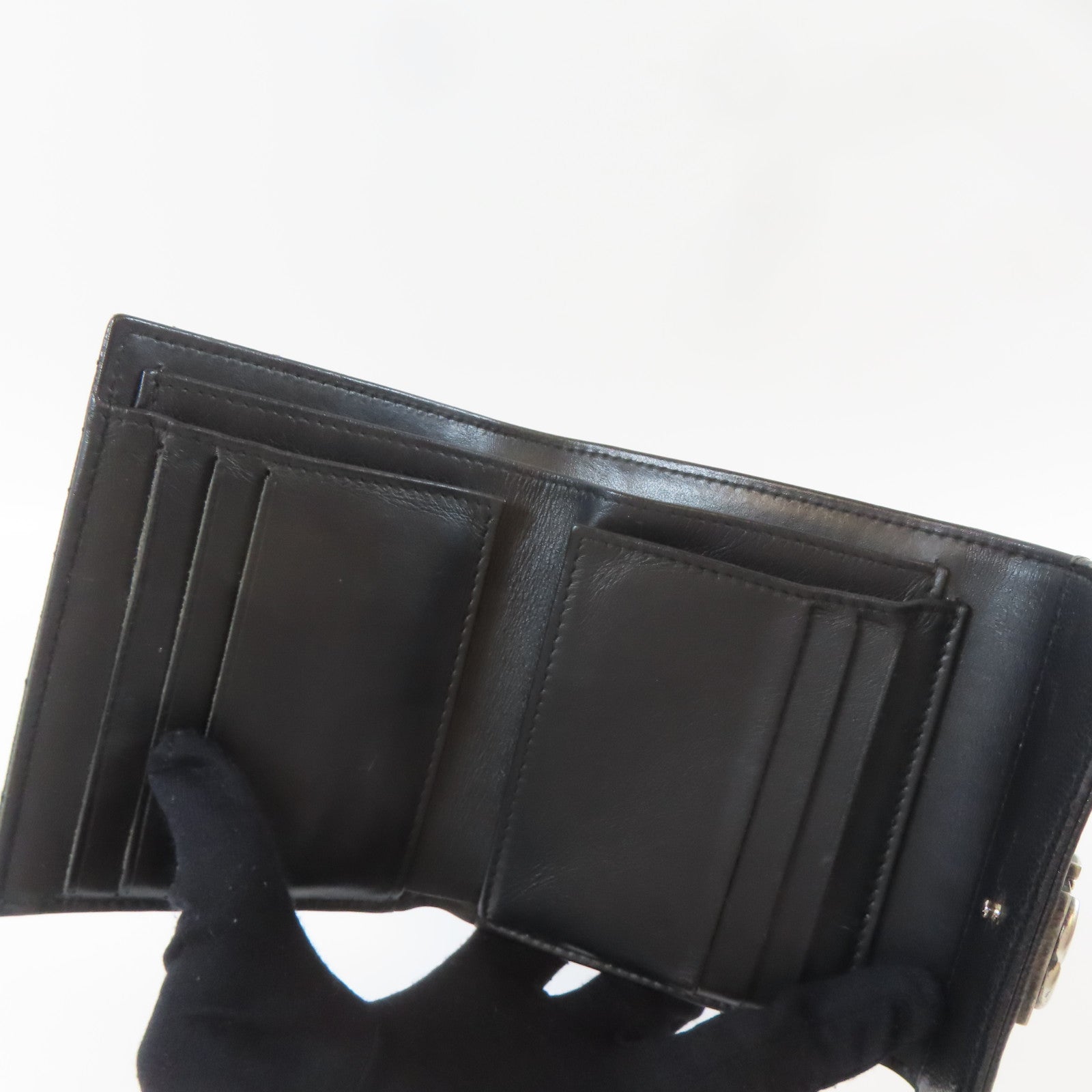 CHANEL 斜紋Caviar皮革Boy Wallet錢包黑色