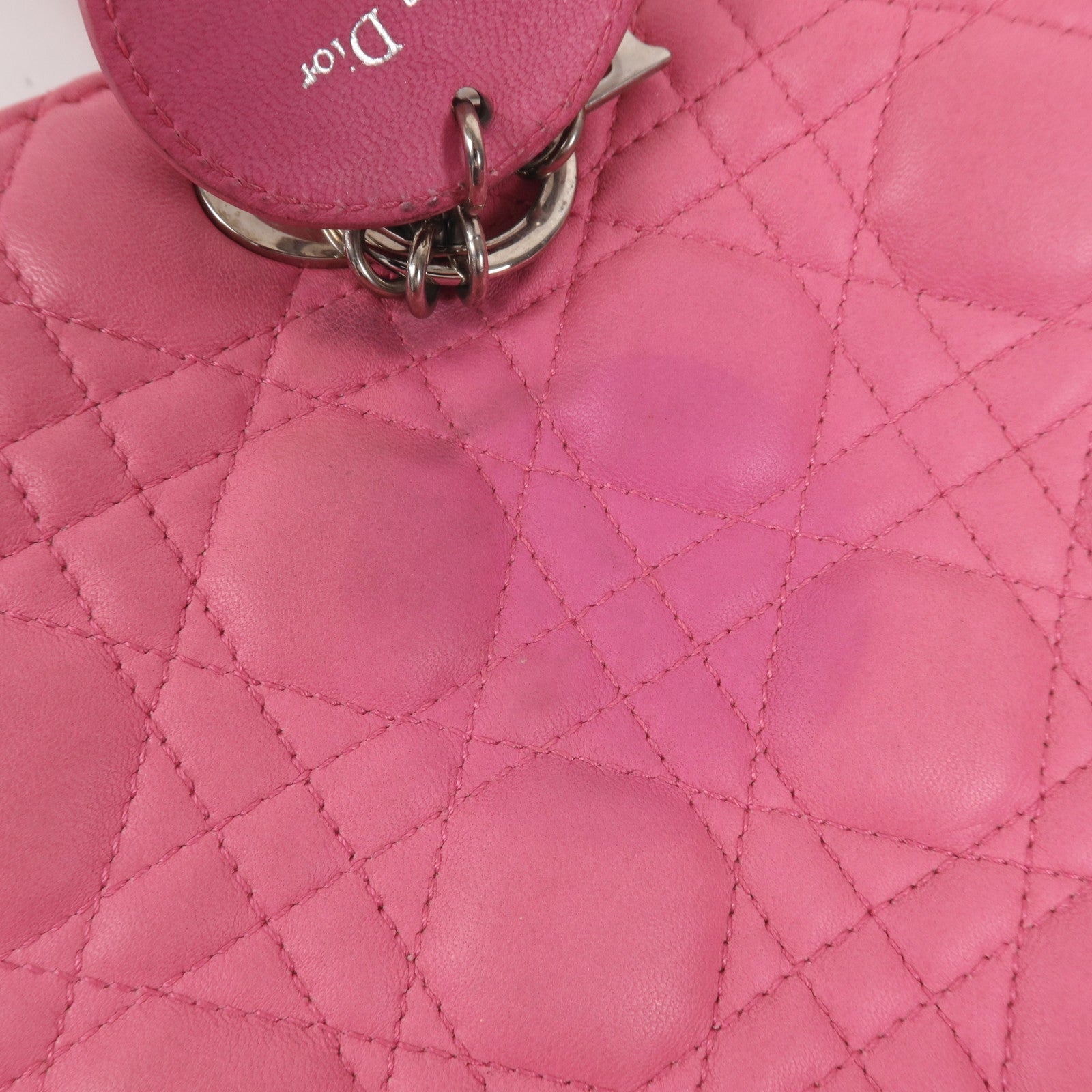 Dior 羊皮皮革Lady Dior銀扣手挽袋