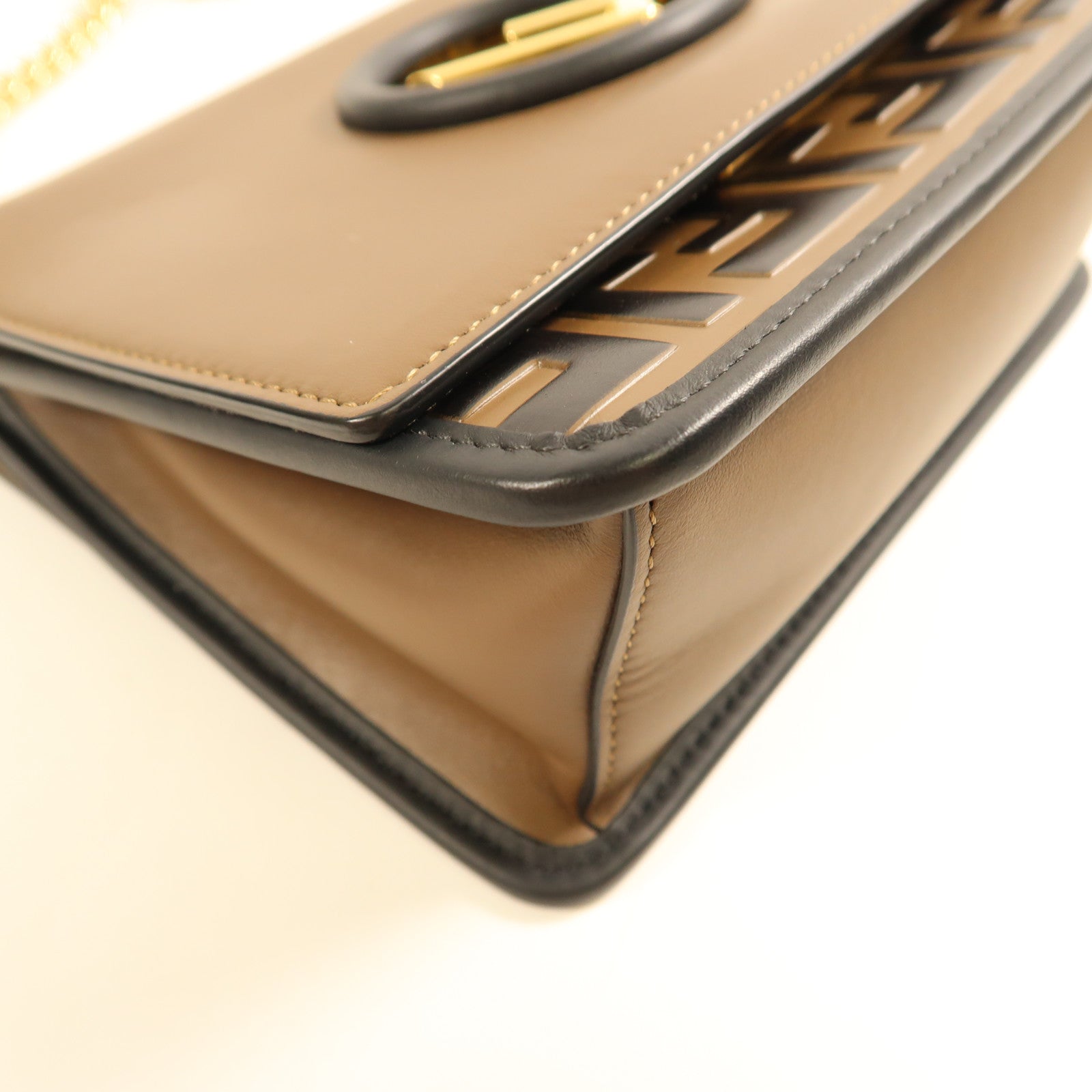 FENDI GHW Shoulder Bag 8BT286 Calfskin Leather Brown