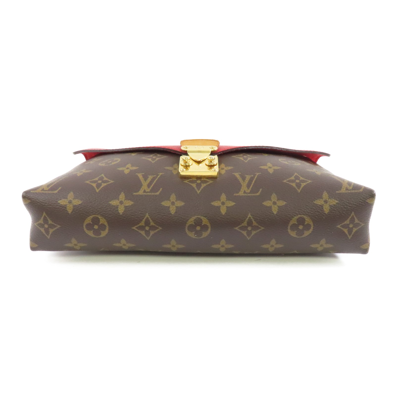LOUIS VUITTON Monogram Locky BB金扣手挽肩背兩用袋啡色/紅色