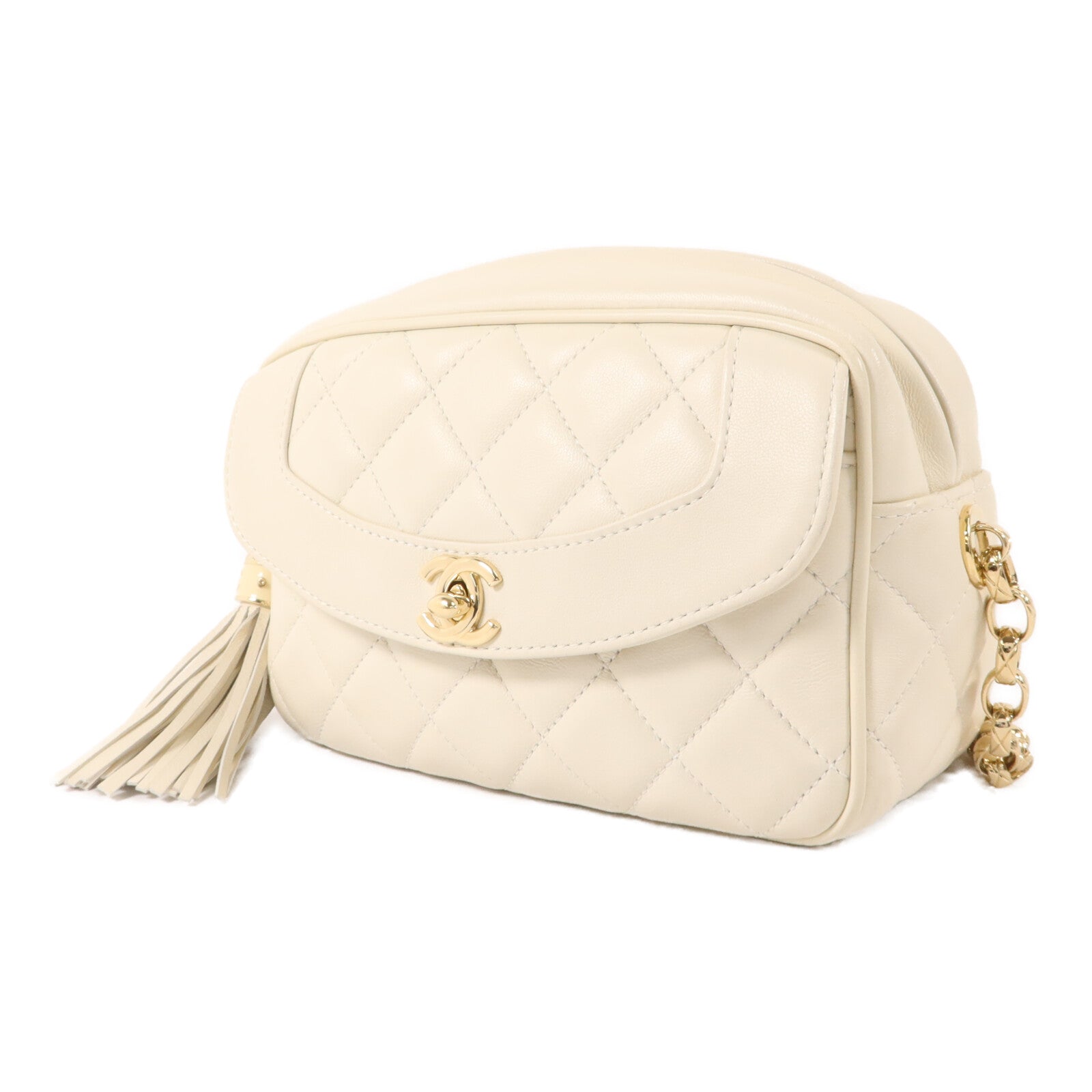 CHANEL 羊皮皮革Camera Bag鏈帶肩背袋