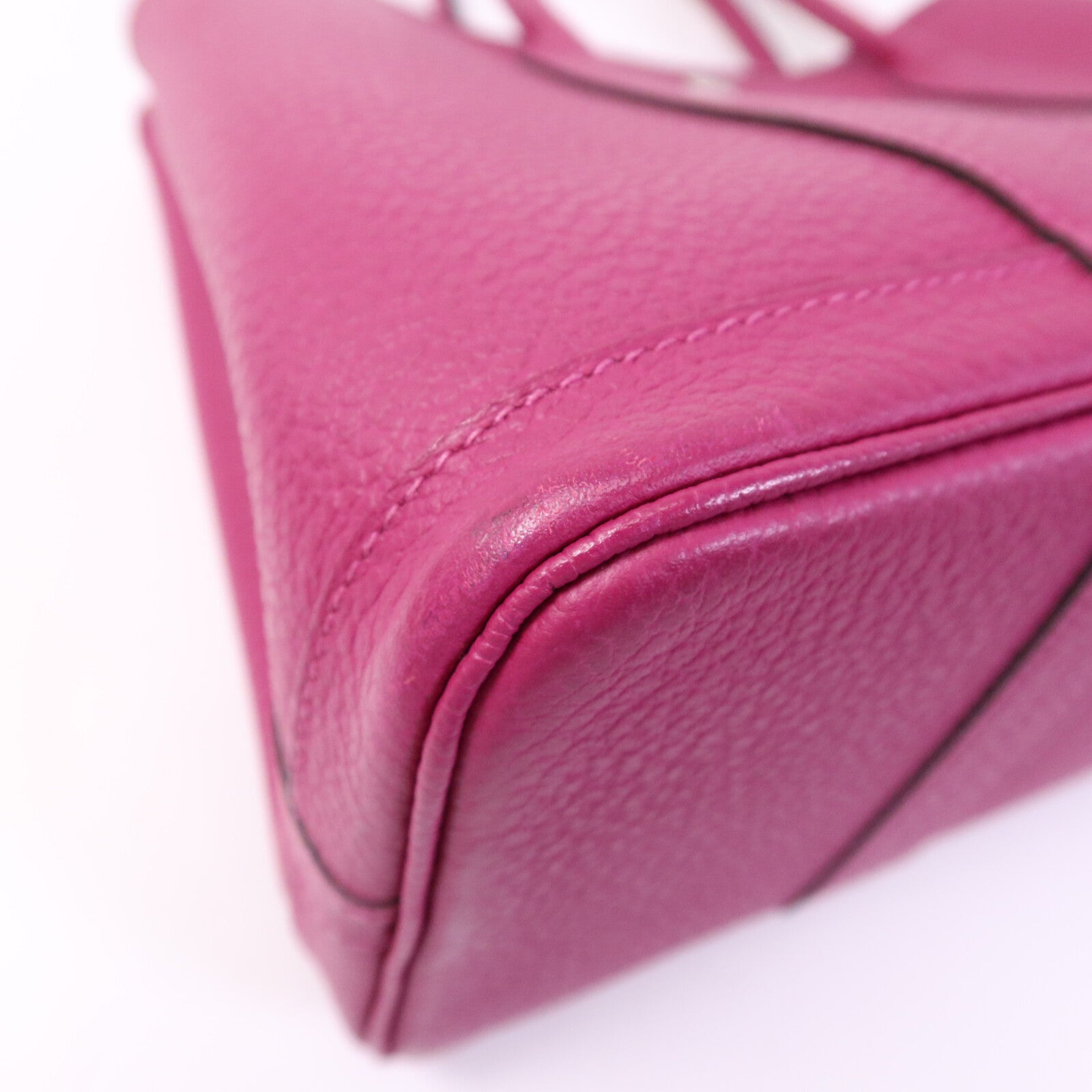 HERMES Country皮革Garden Party TPM銀扣手挽袋Rose Purple