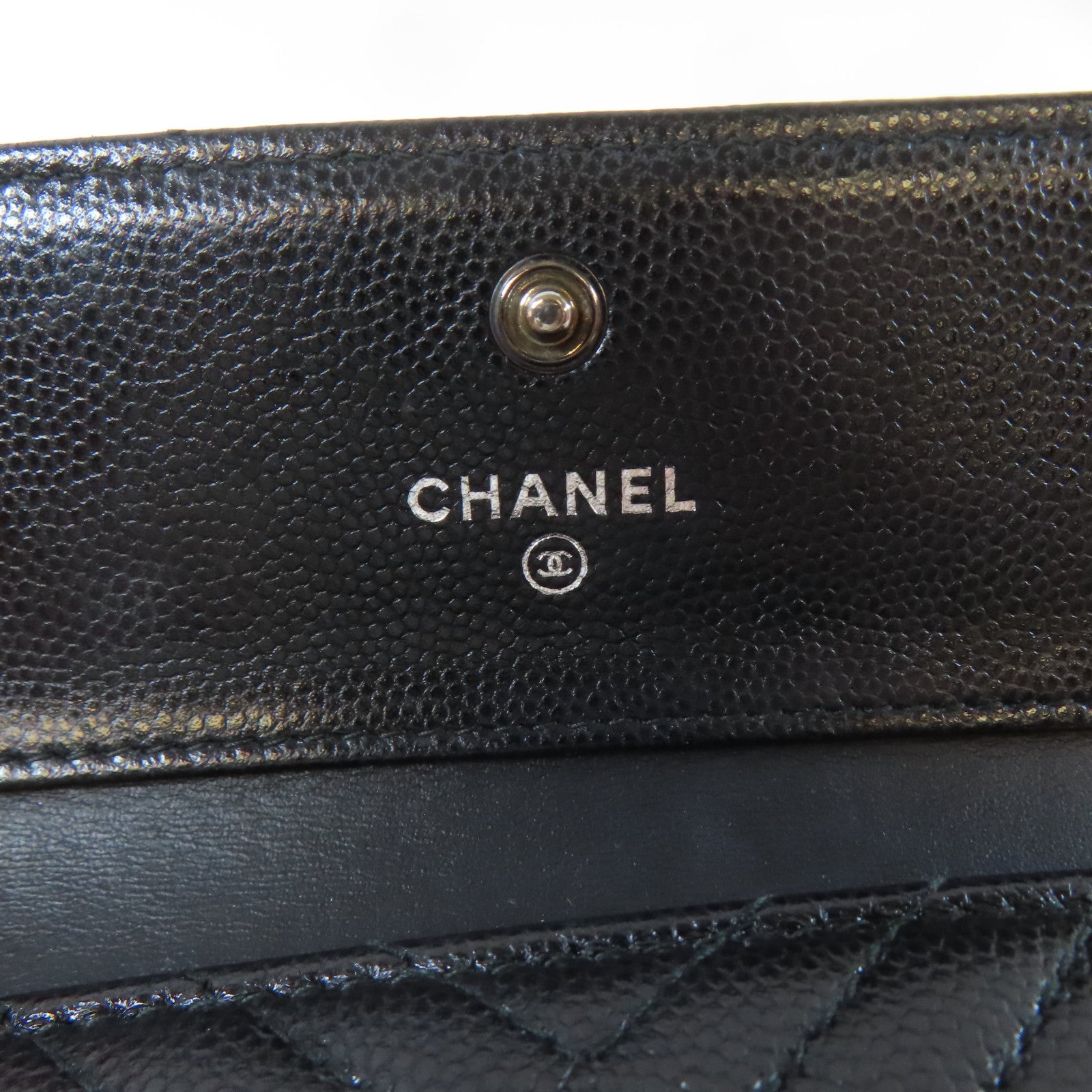 CHANEL 斜紋Caviar皮革Boy Wallet錢包黑色
