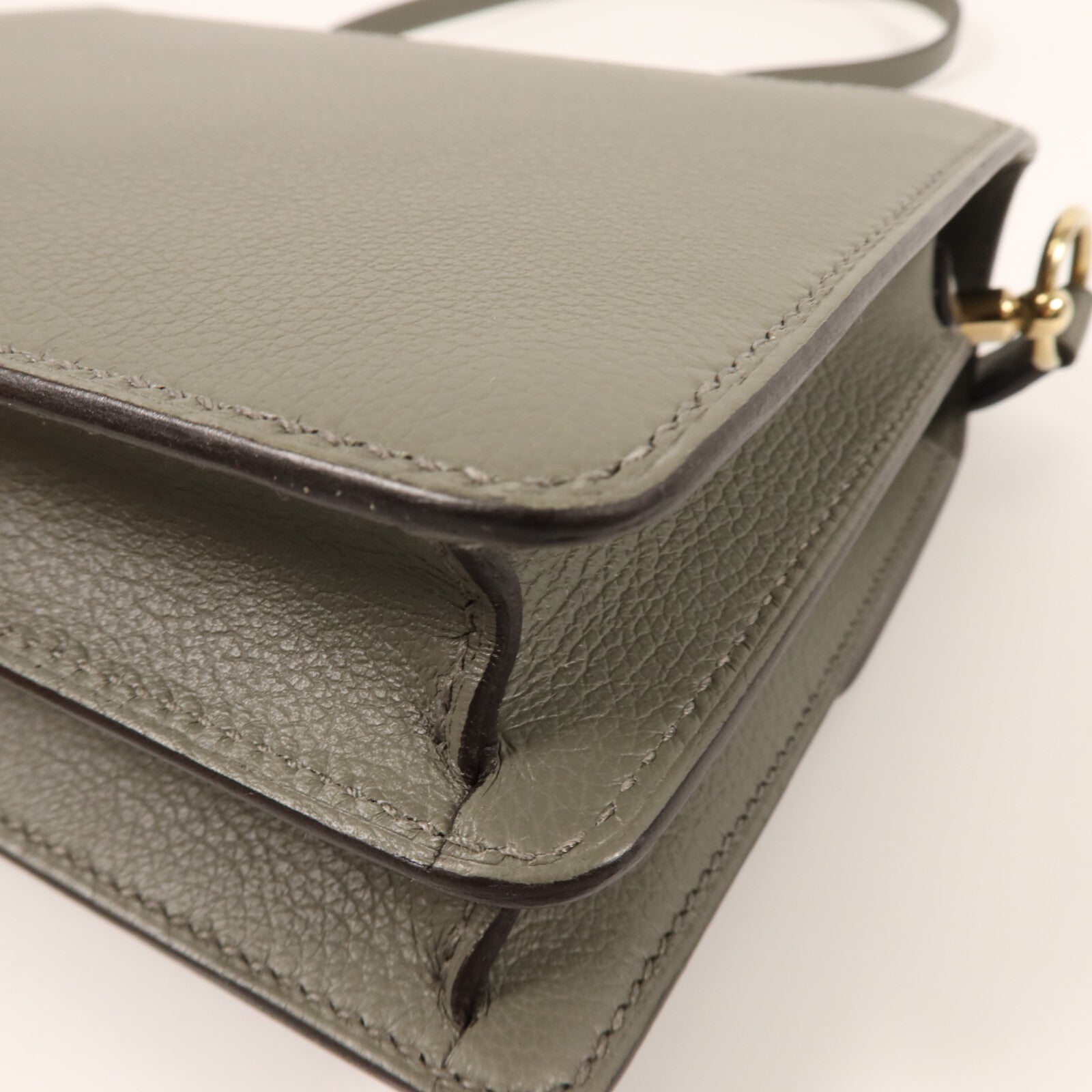 HERMES Evercolor皮革Roulis Mini肩背袋Gris Meyer
