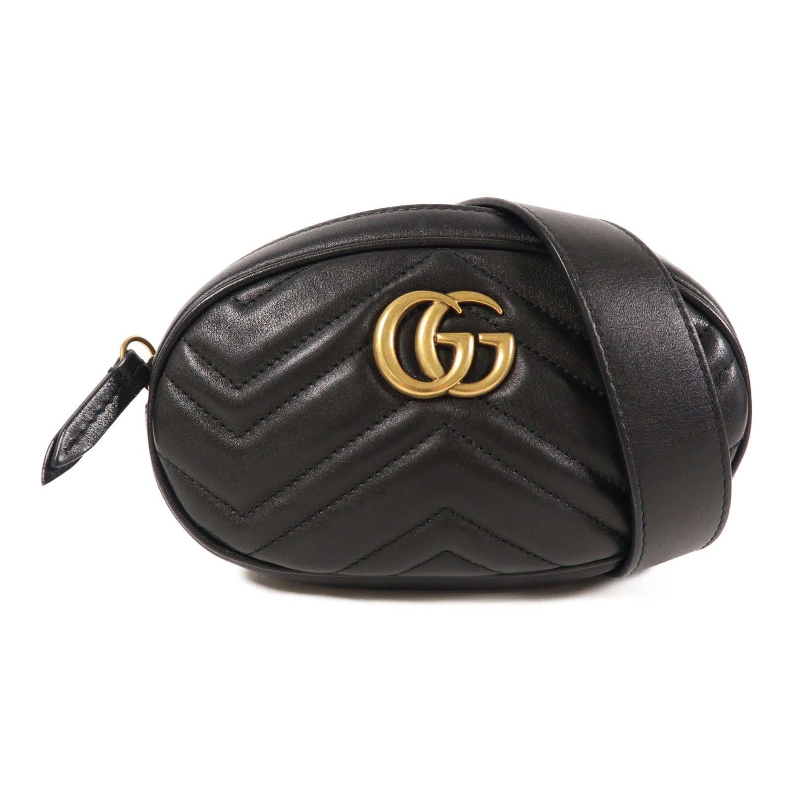 GUCCI 【激減優惠】牛皮皮革GG Marmont金扣腰包