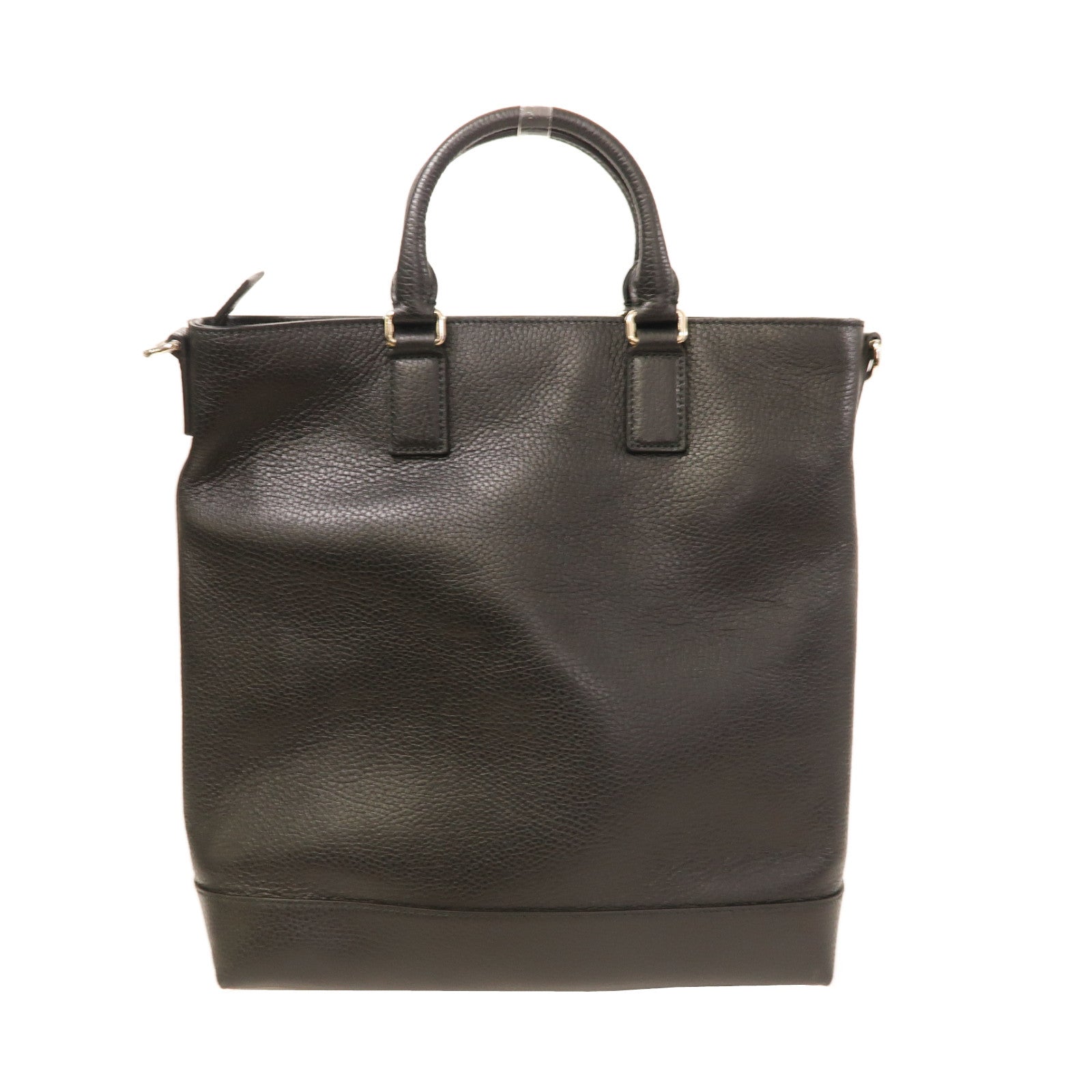 GUCCI 【激減優惠】牛皮皮革Shoulder Bag銀扣手挽肩背兩用袋黑色
