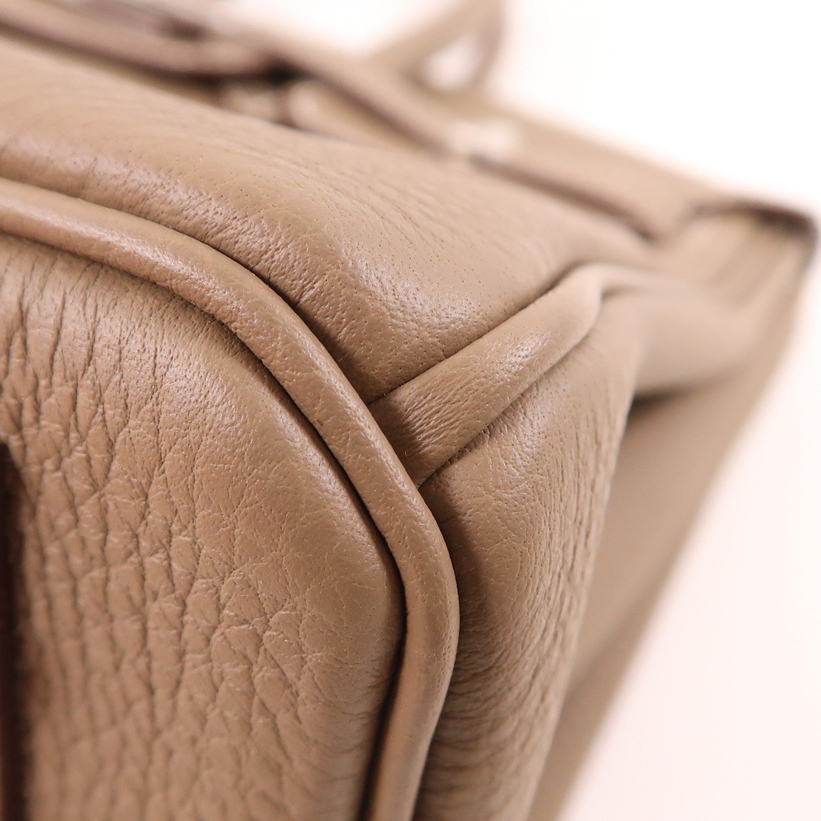 HERMES 【激減優惠】Togo皮革Birkin 25銀扣手挽袋Etoupe