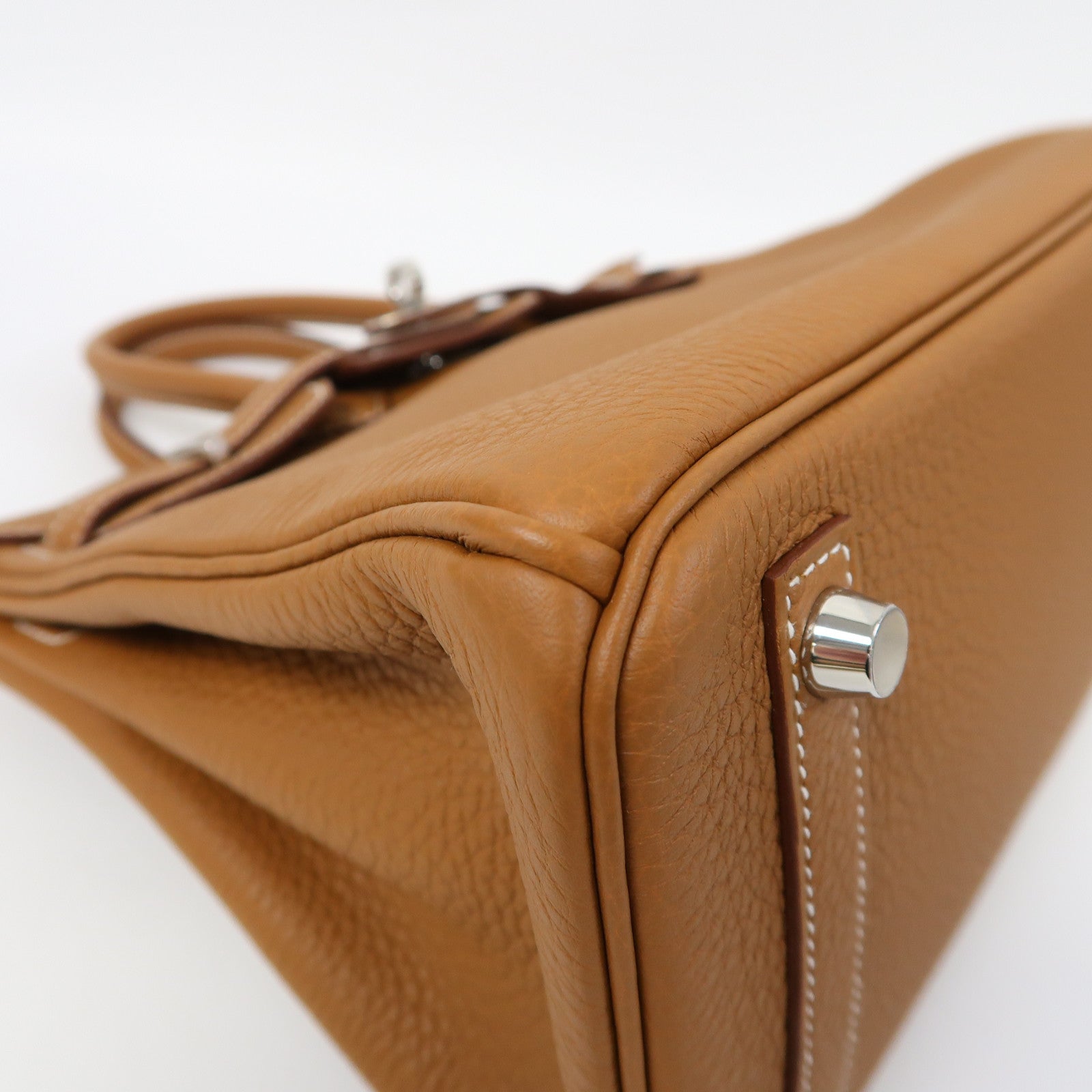 HERMES Togo皮革Birkin 25銀扣手挽袋經典駝色