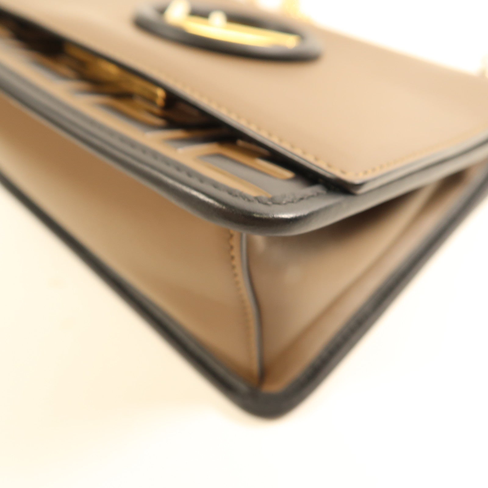 FENDI GHW Shoulder Bag 8BT286 Calfskin Leather Brown