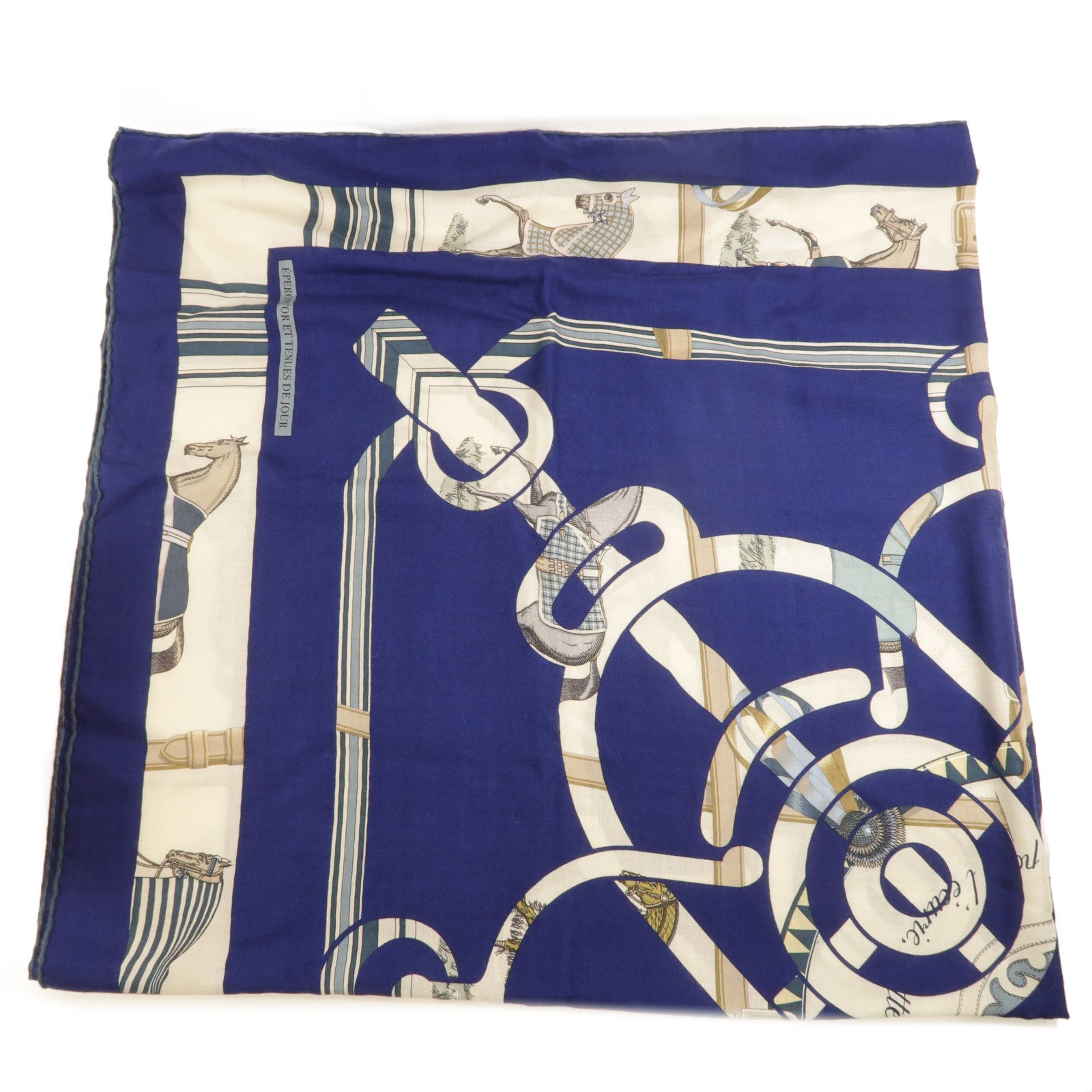 HERMES 羊絨/絲質 140 X 140絲巾