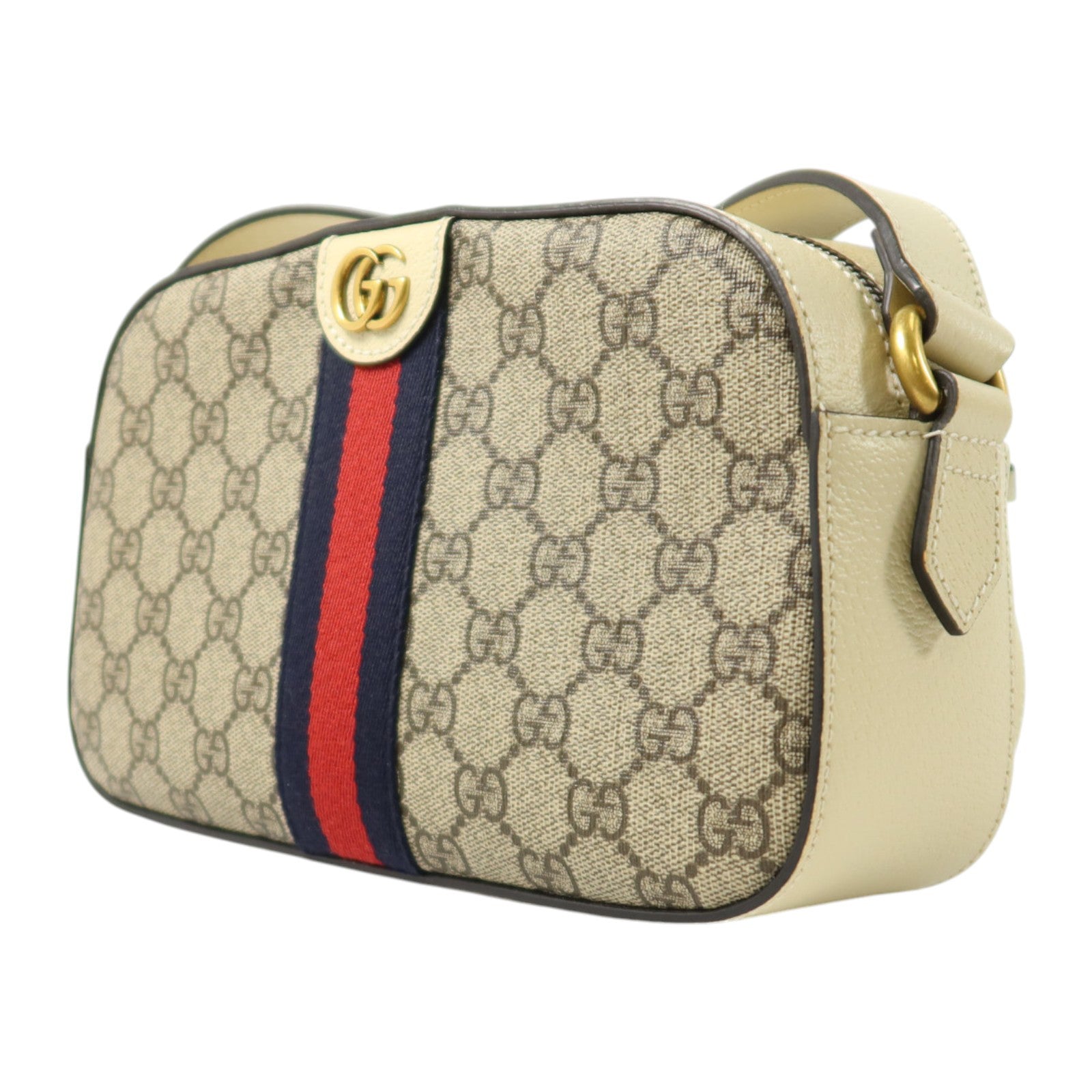 GUCCI 塗層帆布/牛皮皮革Oplidia Camera Bag金扣肩背袋