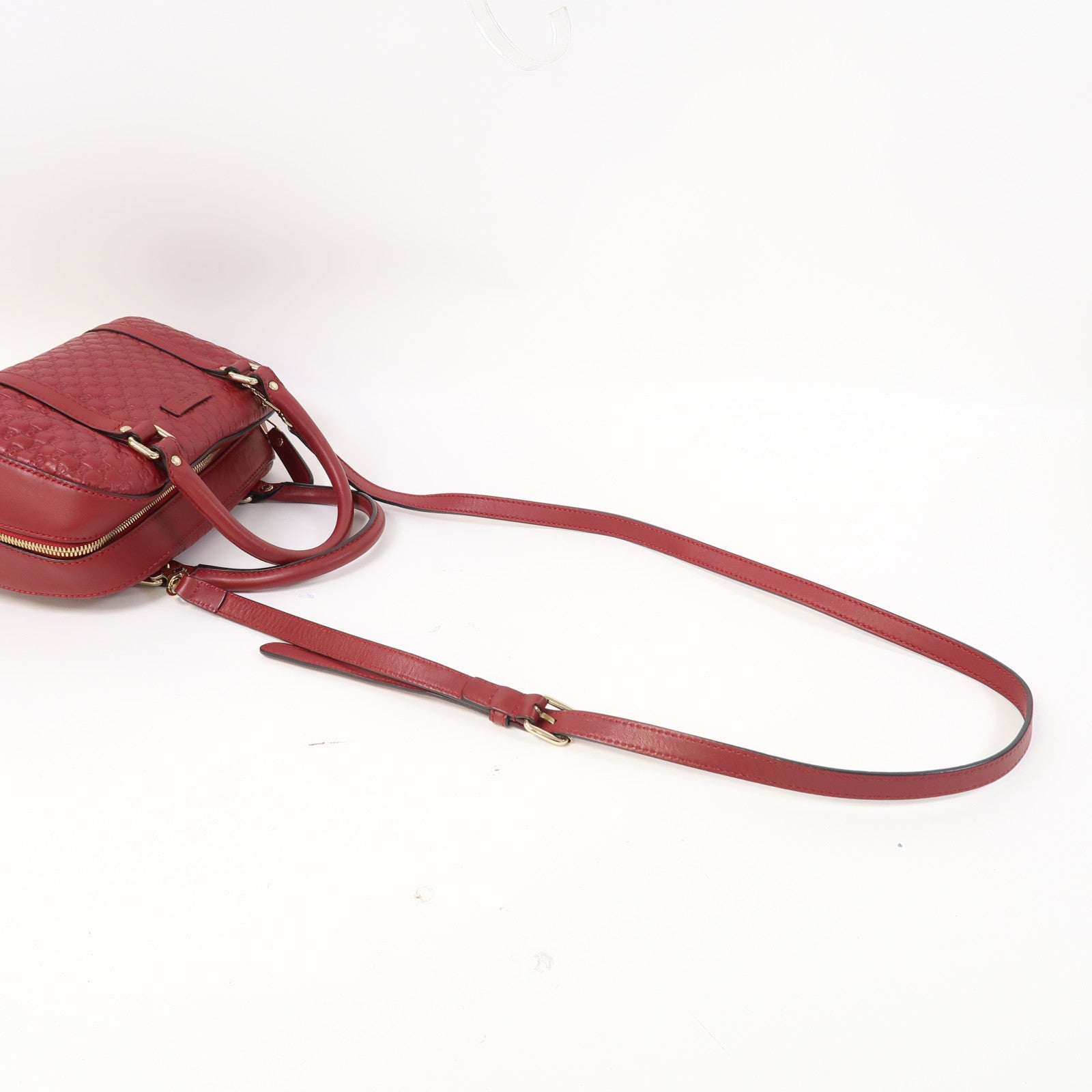 GUCCI 牛皮皮革Shoulder Bag金扣手挽肩背兩用袋紅色