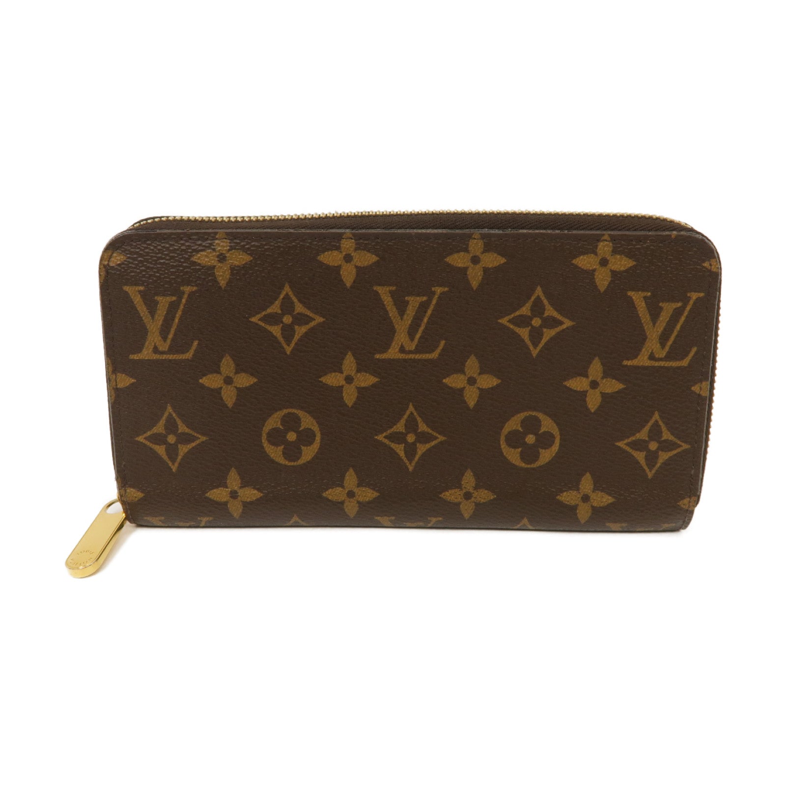 LOUIS VUITTON Monogram Zipper Long Wallet金扣圓形長錢包啡色