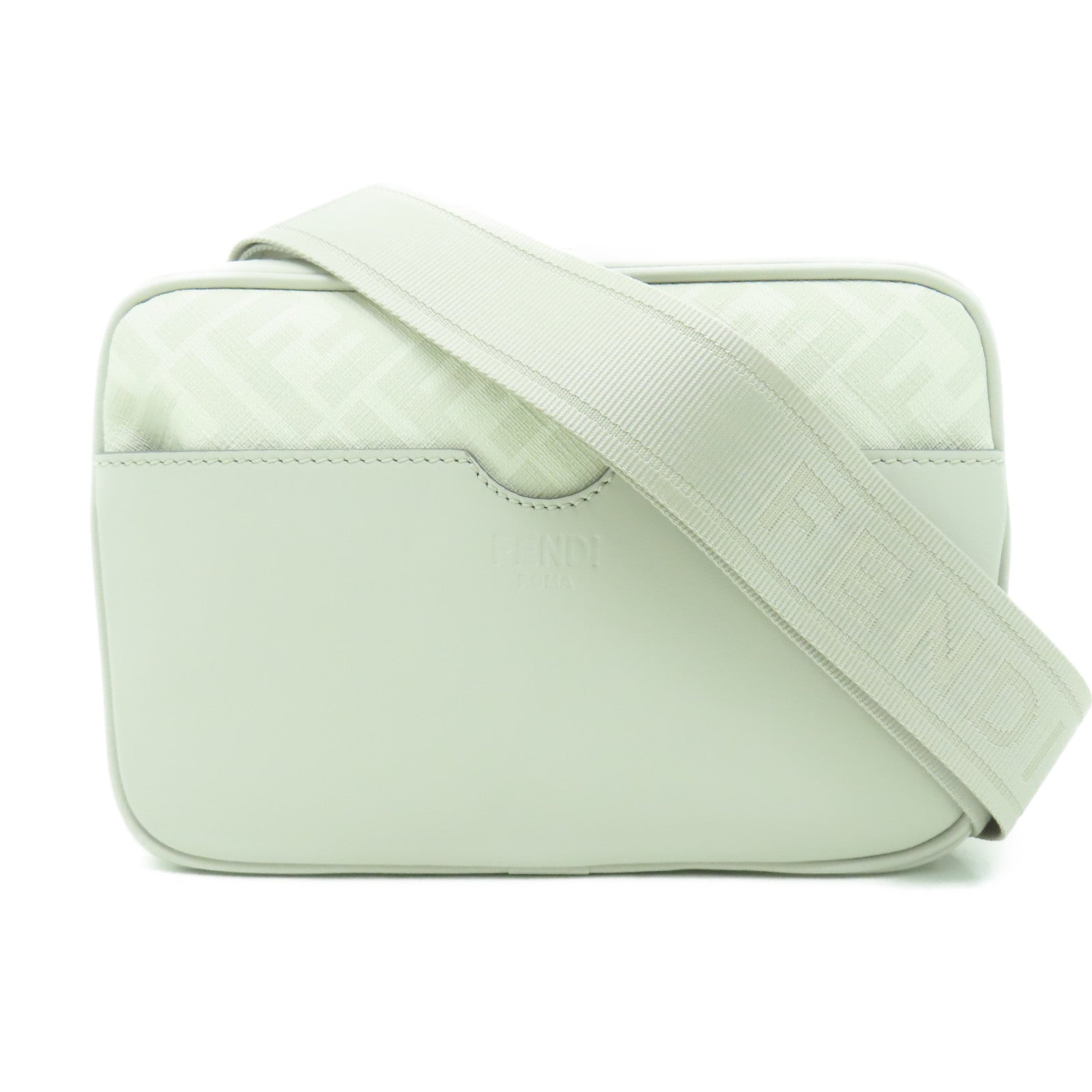 FENDI 【激減優惠】羊皮皮革Shoulder Bag銀扣肩背袋灰色