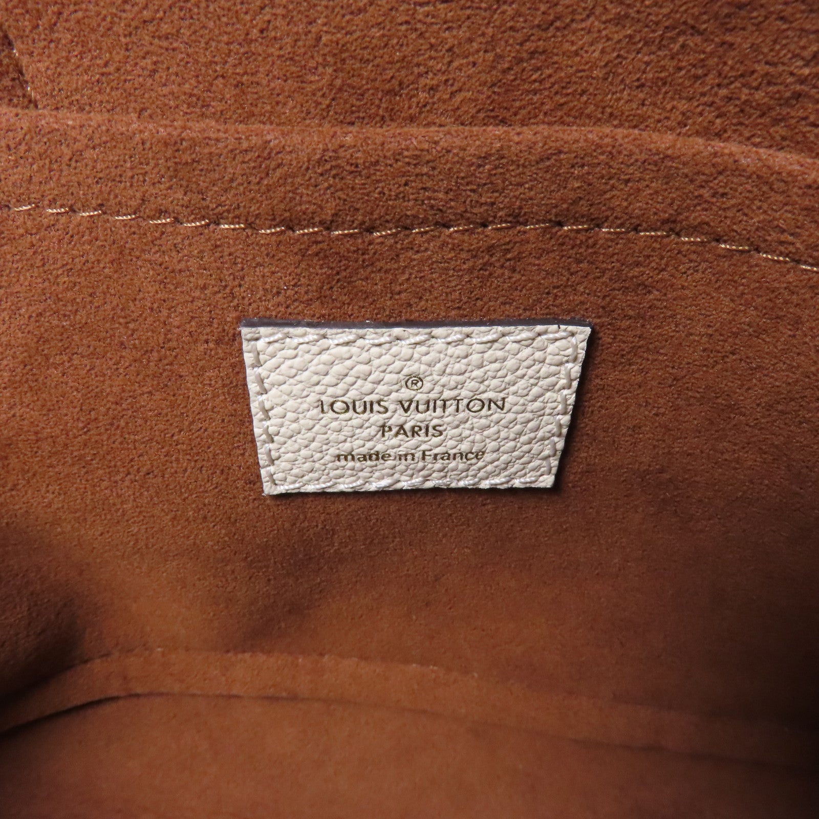 LOUIS VUITTON Monogram Empreinte Neo Alma BB金扣手挽肩背兩用袋米色