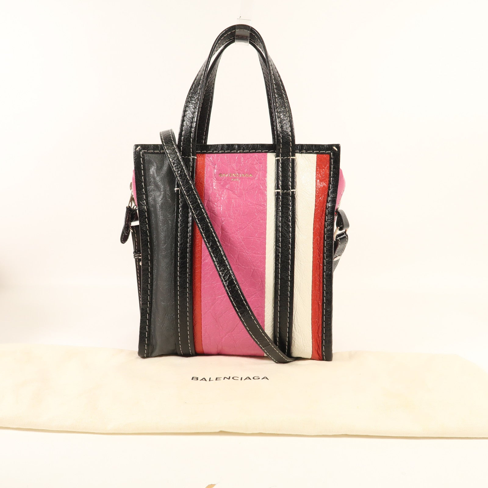 BALENCIAGA 牛皮皮革Bazzaar銀扣手挽肩背兩用袋