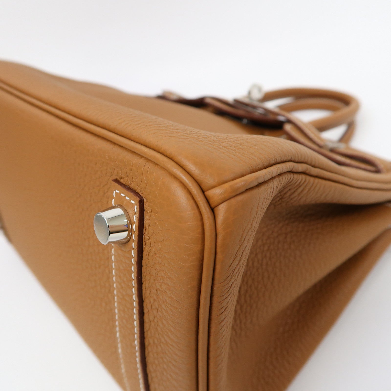 HERMES Togo皮革Birkin 25銀扣手挽袋經典駝色