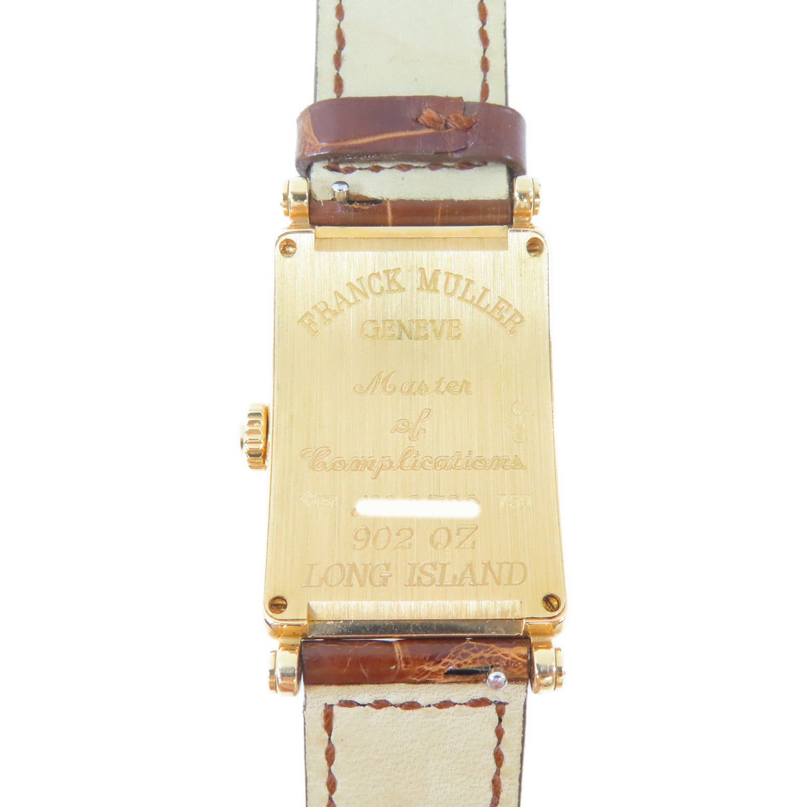 FRANCK MULLER Long Island 18K黃金手錶石英機芯白色