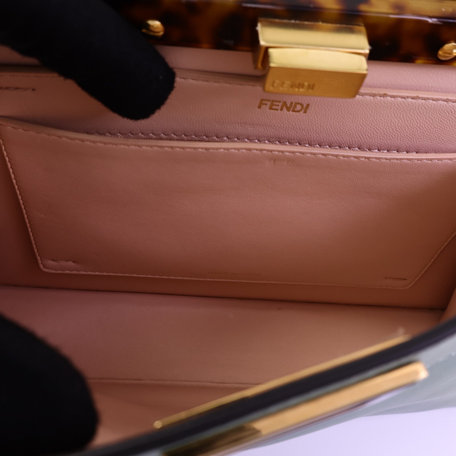FENDI 牛皮皮革Peekaboo Small手挽肩背兩用袋